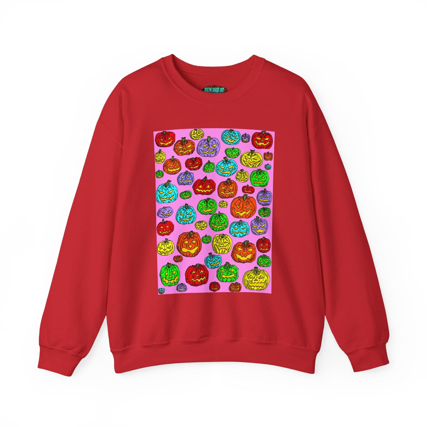 Colorful Pumpkin Crewneck Sweatshirt for Fall Celebrations