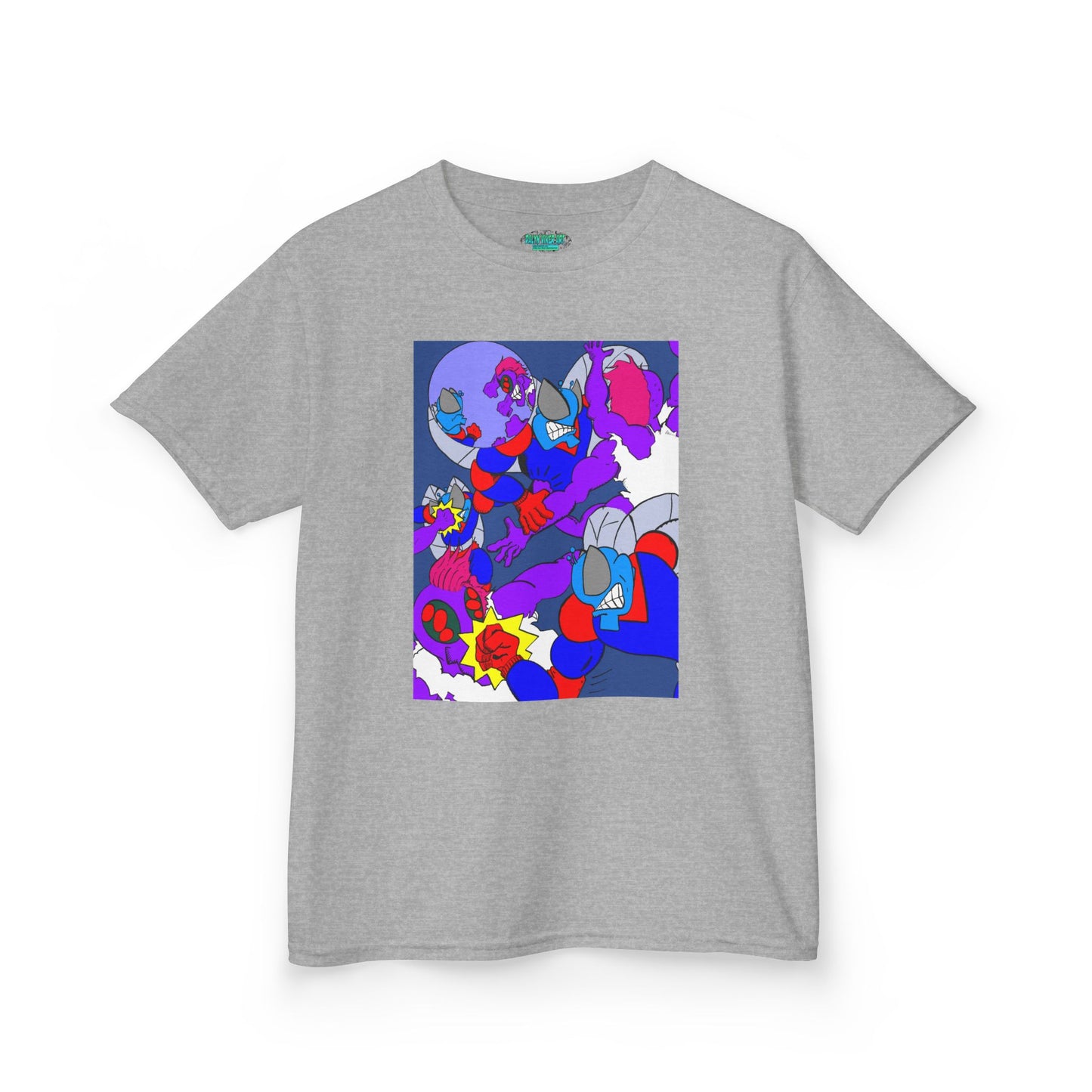 The Astounding Astro-Fly vs The Spiders! Colorful Cartoon Kids Heavy Cotton™ Tee - Fun & Playful Design