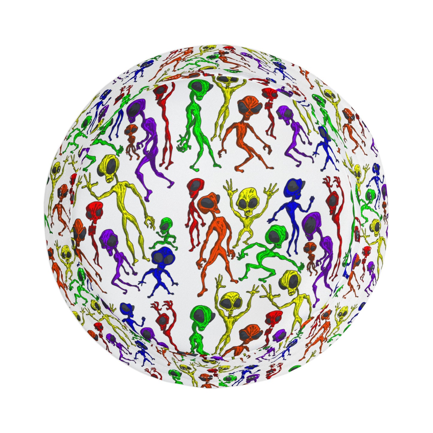 Colorful Alien Dance Party Bucket Hat - Fun Summer Accessory, Festivals, Beach, Gift for Friends, Unique Retro Style