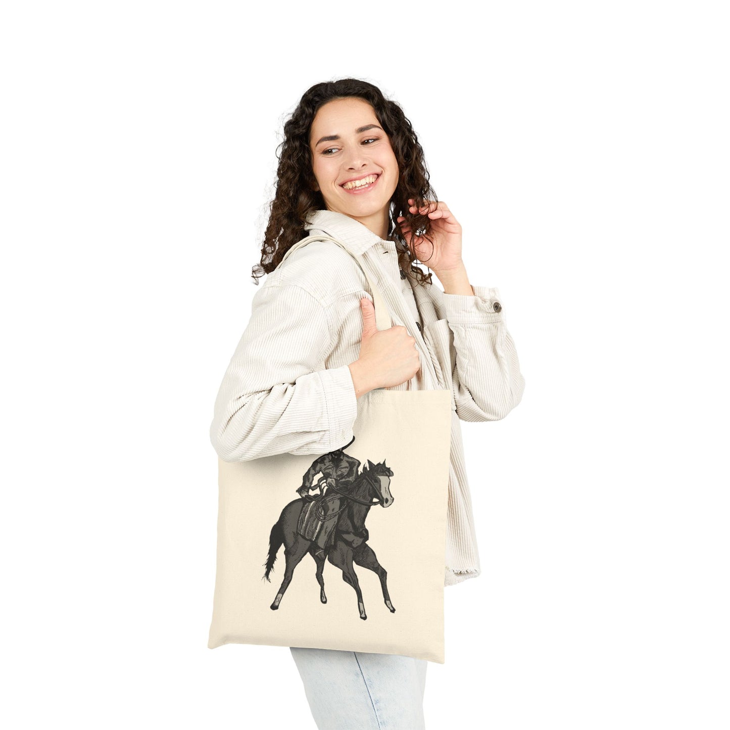 Cowboy Horse Tote Bag — Western Riding Canvas Tote