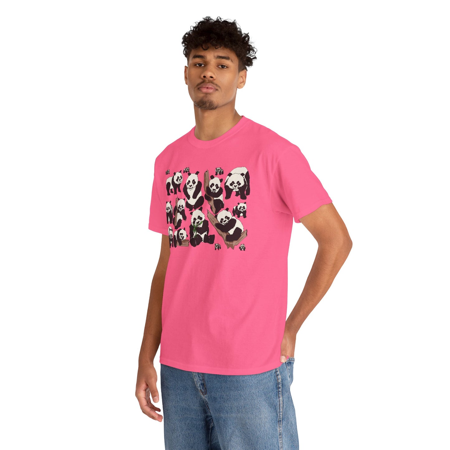 Cute Panda Design Unisex Heavy Cotton Tee | Animal Lover Gift, Casual Wear, Eco-Friendly Apparel, Nature Enthusiast Clothing