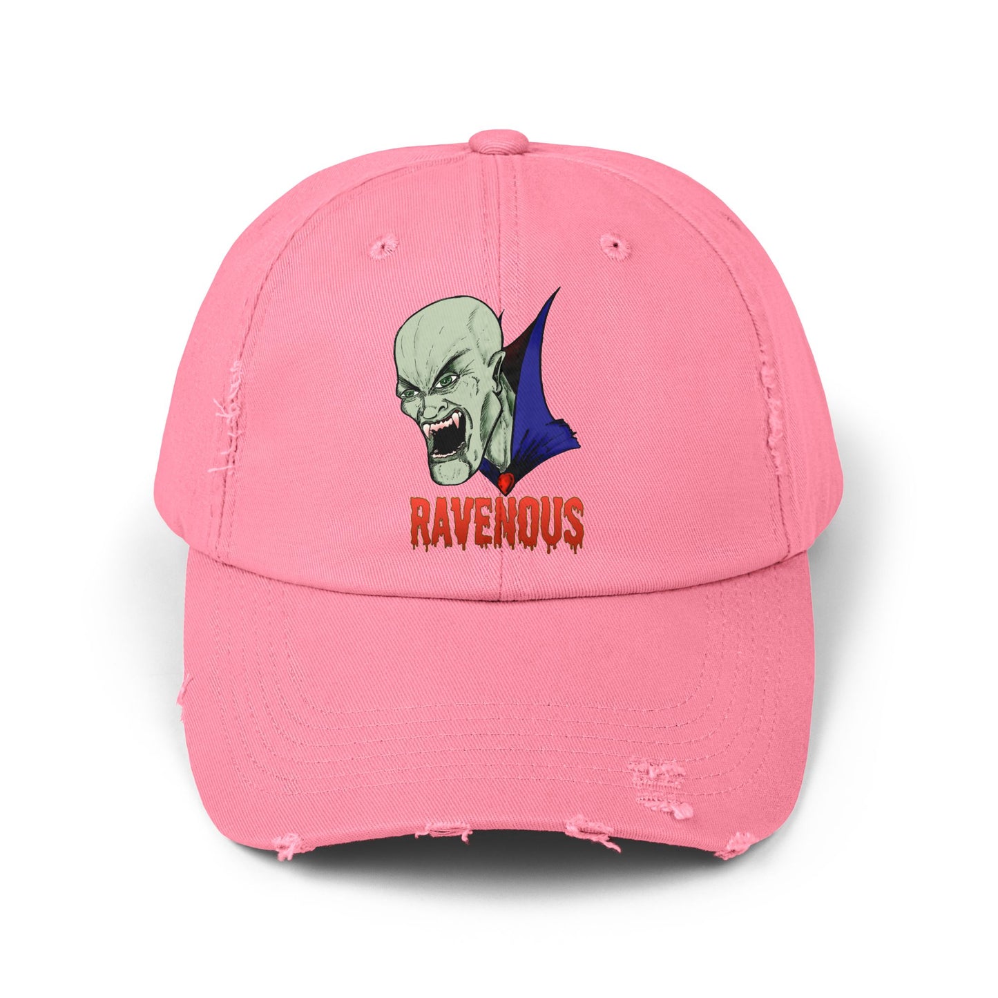 Distressed Cap Ravenous Bloodthirsty Vampire Gothic Horror