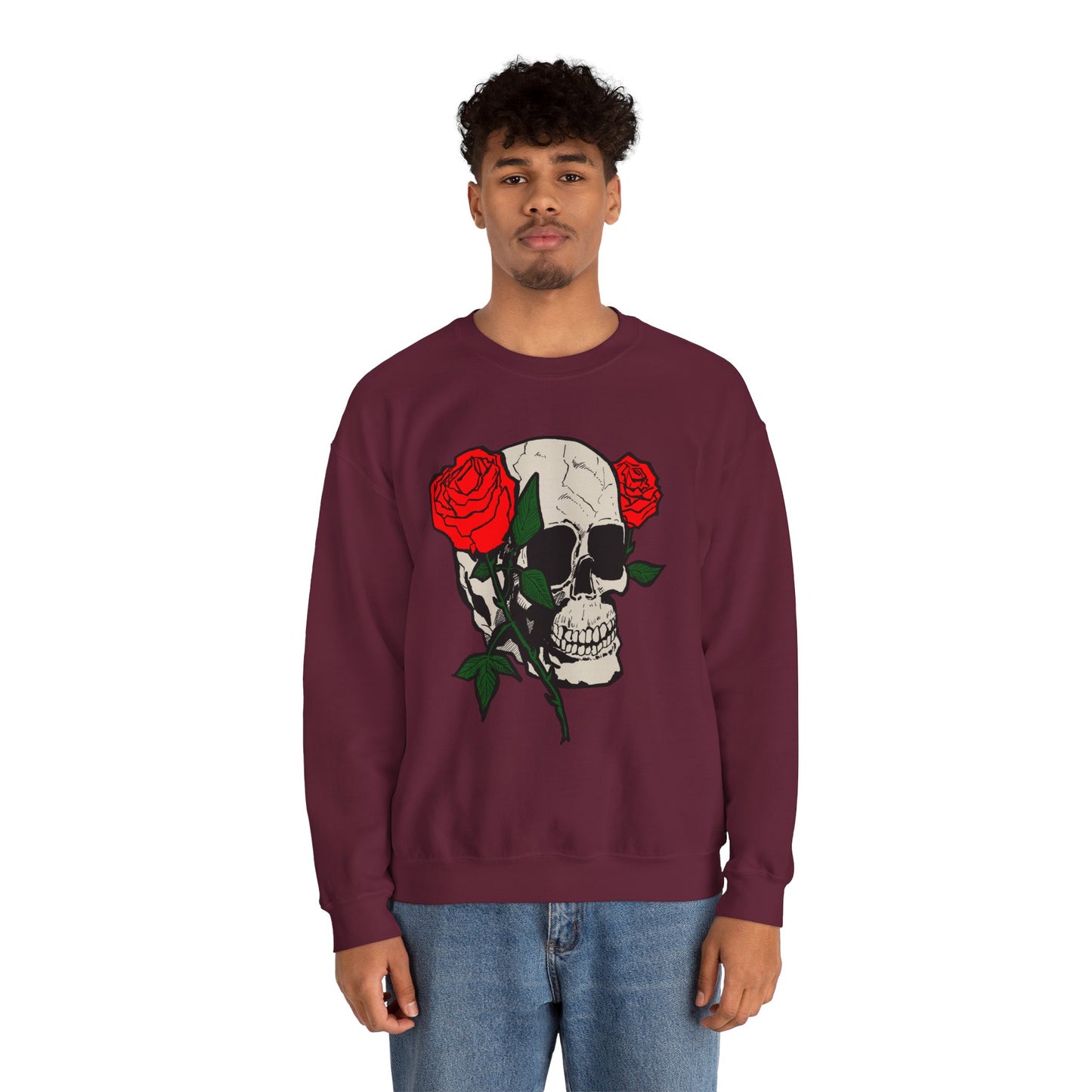 Skull and Roses Crewneck Sweatshirt