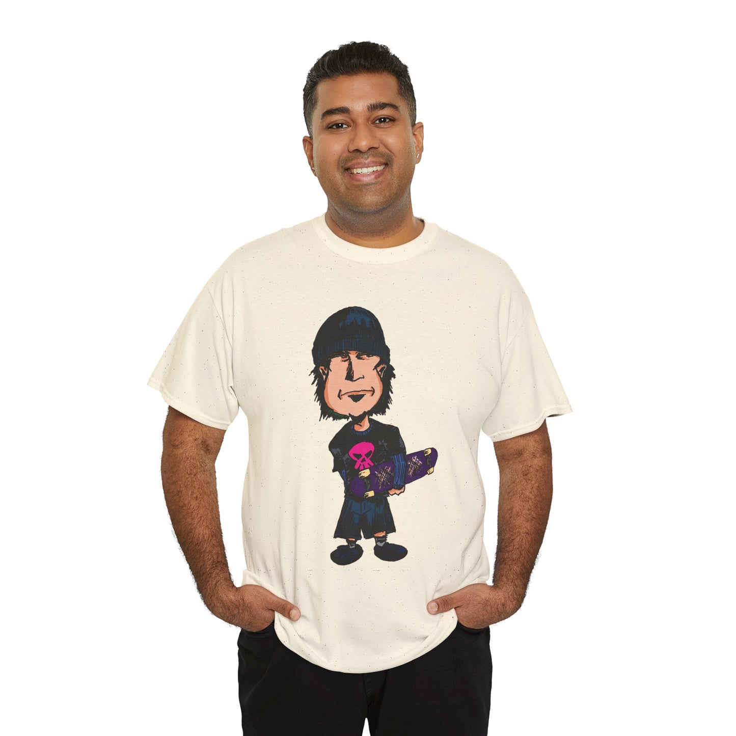 Rude Skater Dude - Skate Punk - Skater Kid Cartoon T‑Shirt — Cute Skateboarder Graphic Tee