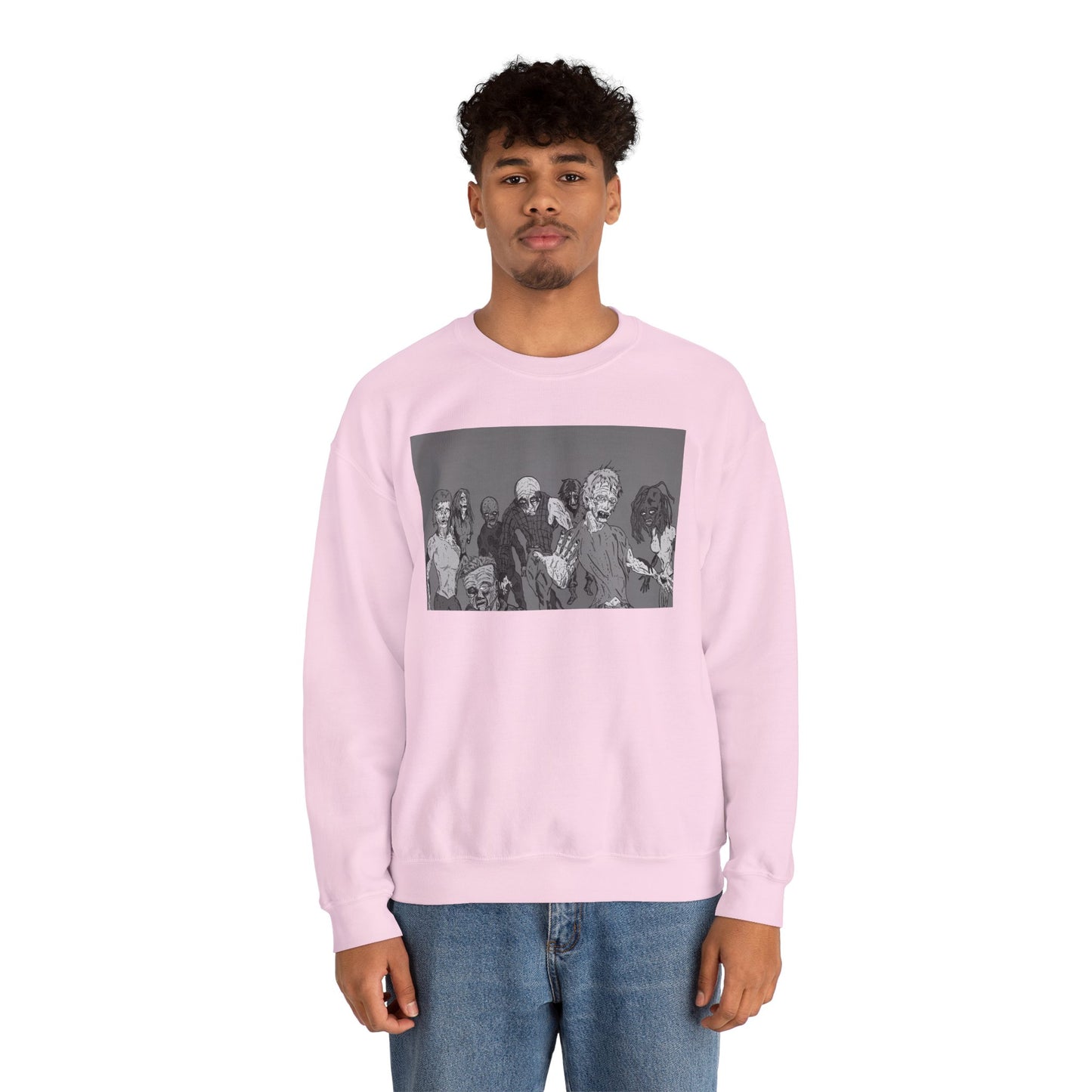 Vintage Zombie Horror Crewneck Sweatshirt - Unisex Heavy Blend™