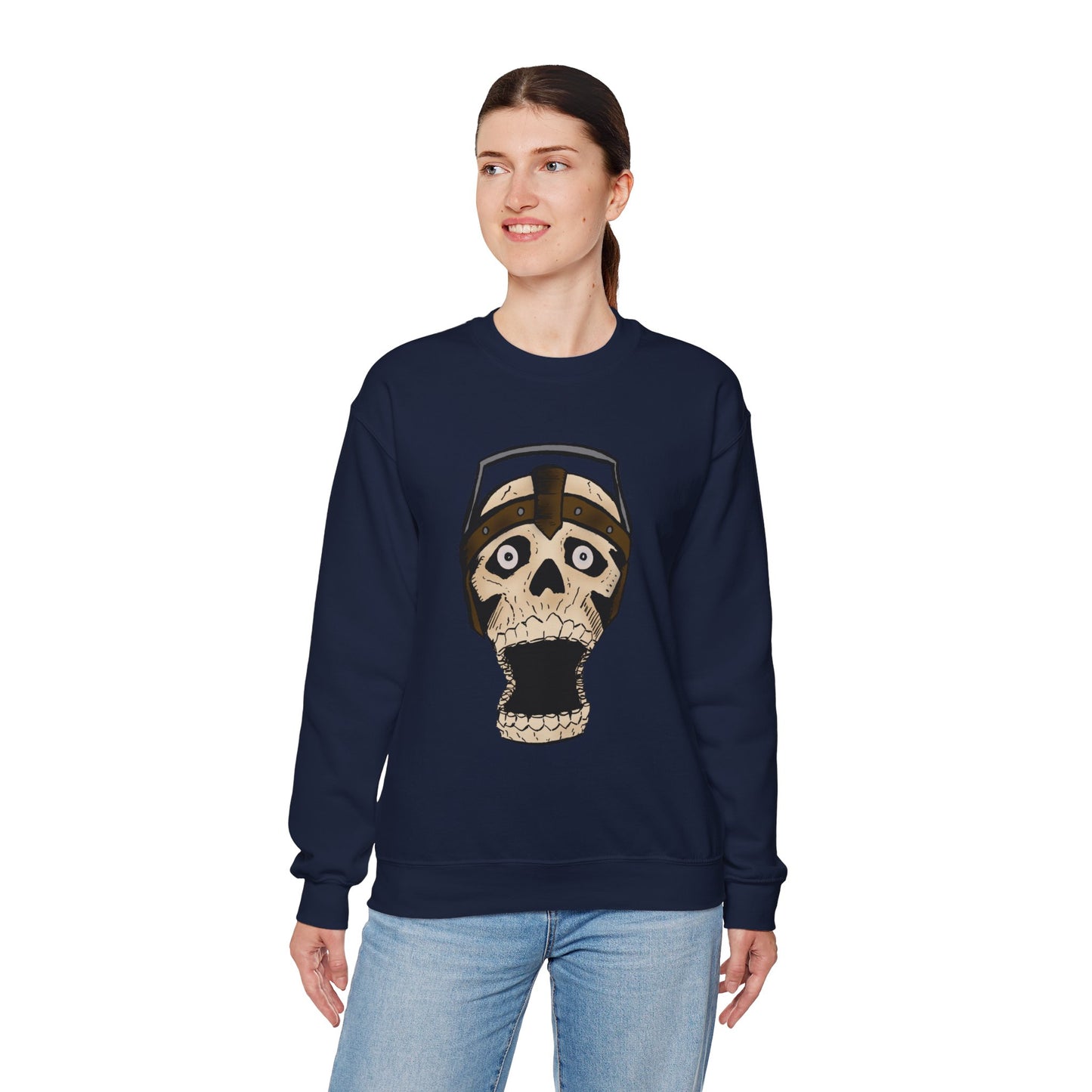 Screaming Skull Graphic Crewneck Sweatshirt - Unisex Heavy Blend