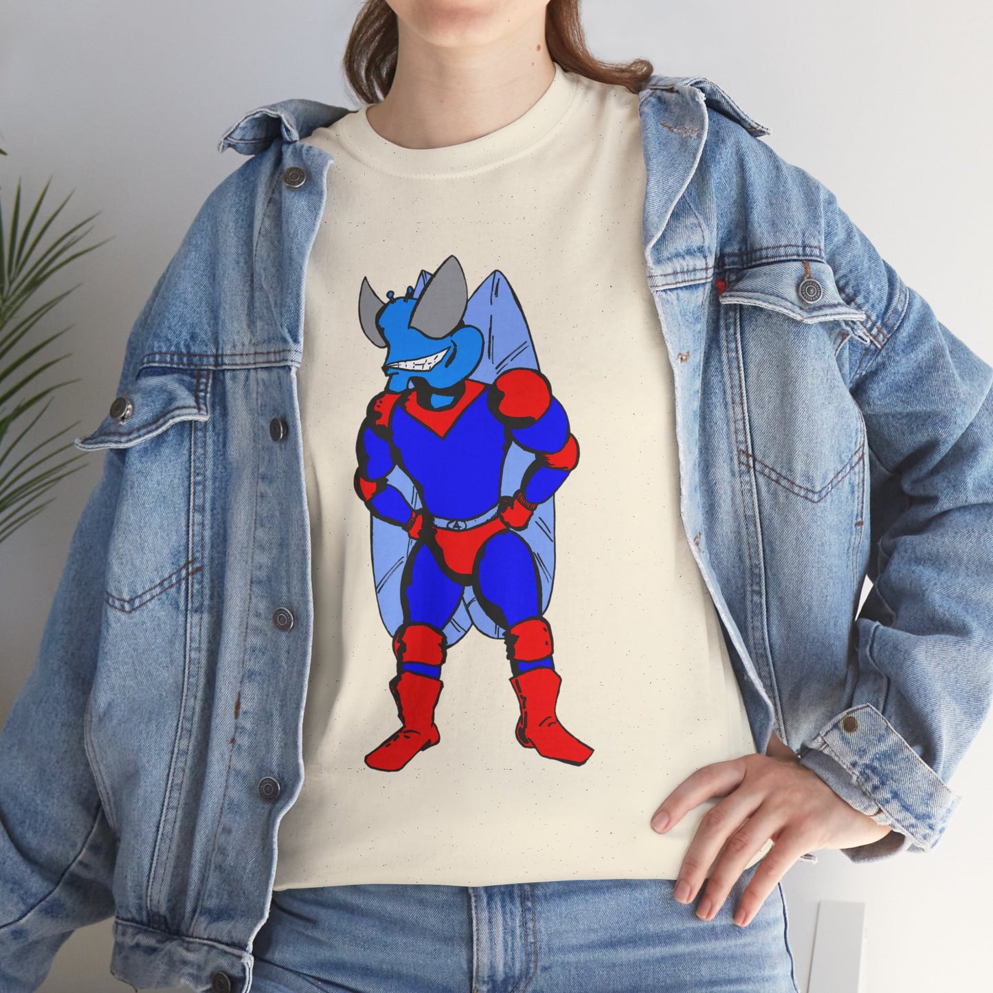 Astro-Fly Hero Graphic Tee - Blue & Red Superhero T-Shirt