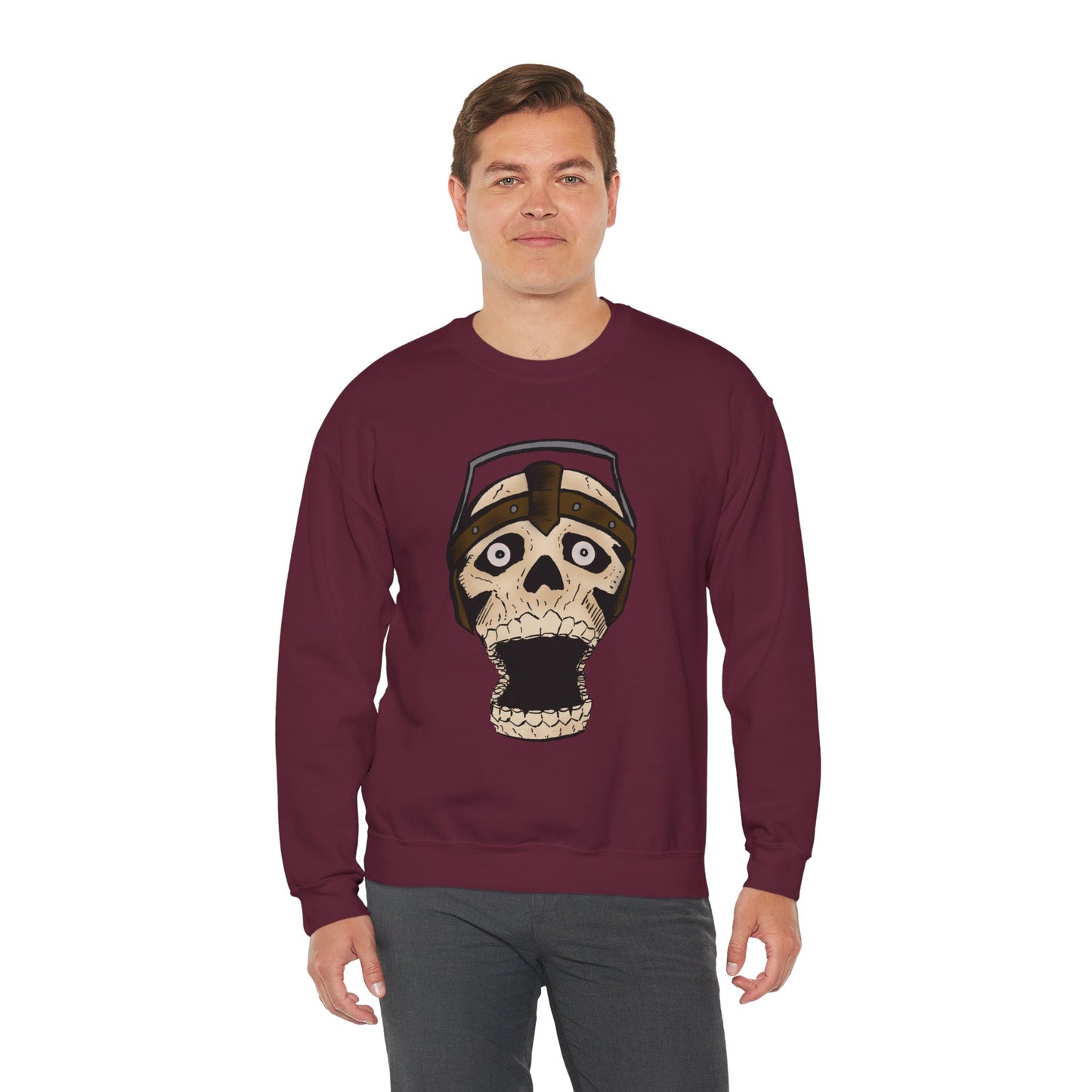 Screaming Skull Graphic Crewneck Sweatshirt - Unisex Heavy Blend™