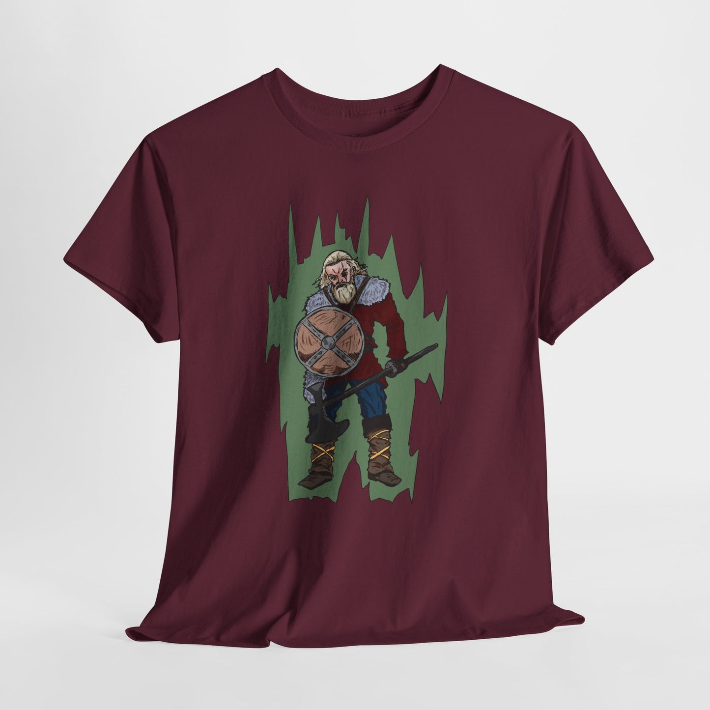 Epic Warrior Graphic Tee, Unisex Heavy Cotton Shirt, Casual Wear, Gamer Gift, Medieval Art Clothing, Battle Theme Fashion