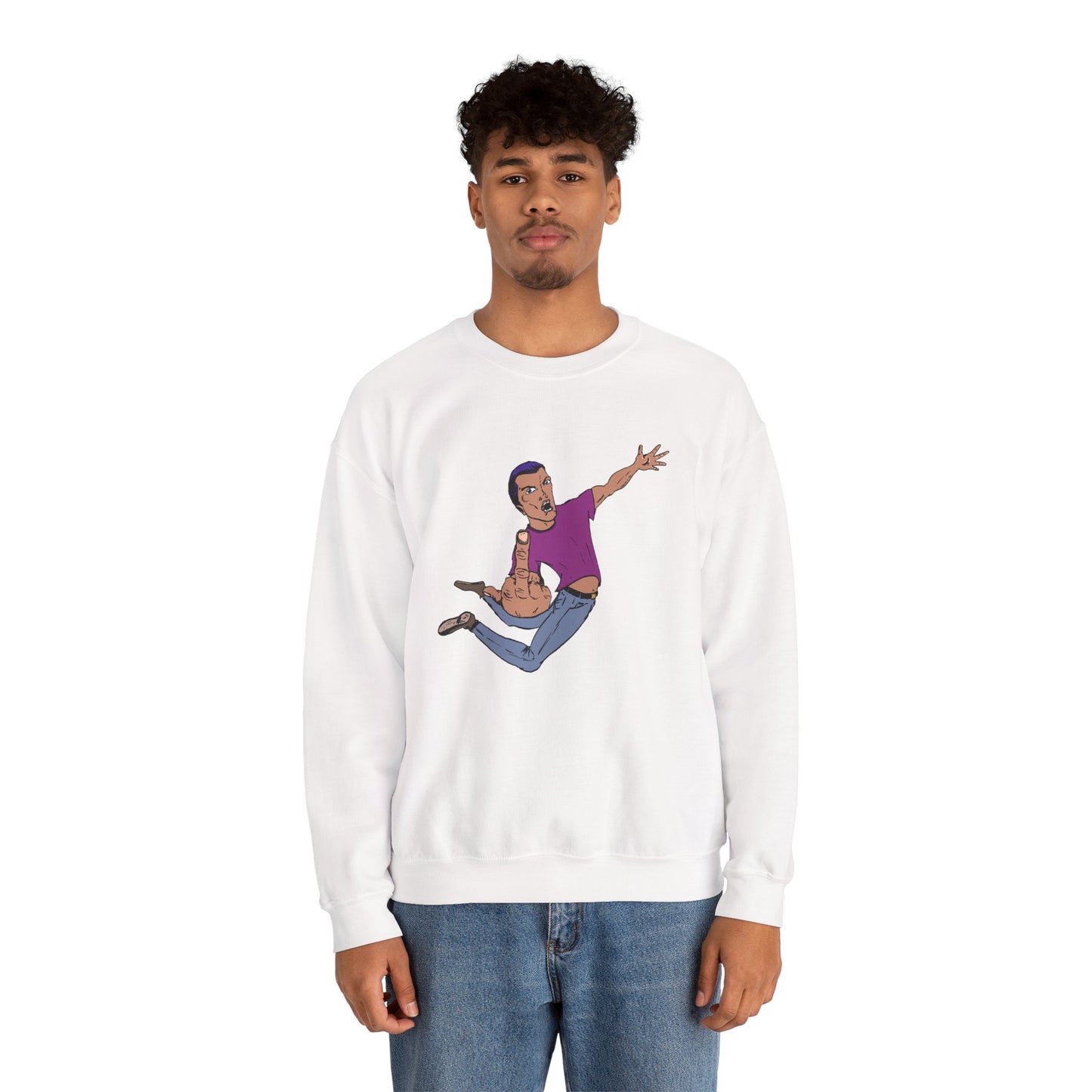 Flying Eff Dynamic Cartoon Character Crewneck Sweatshirt