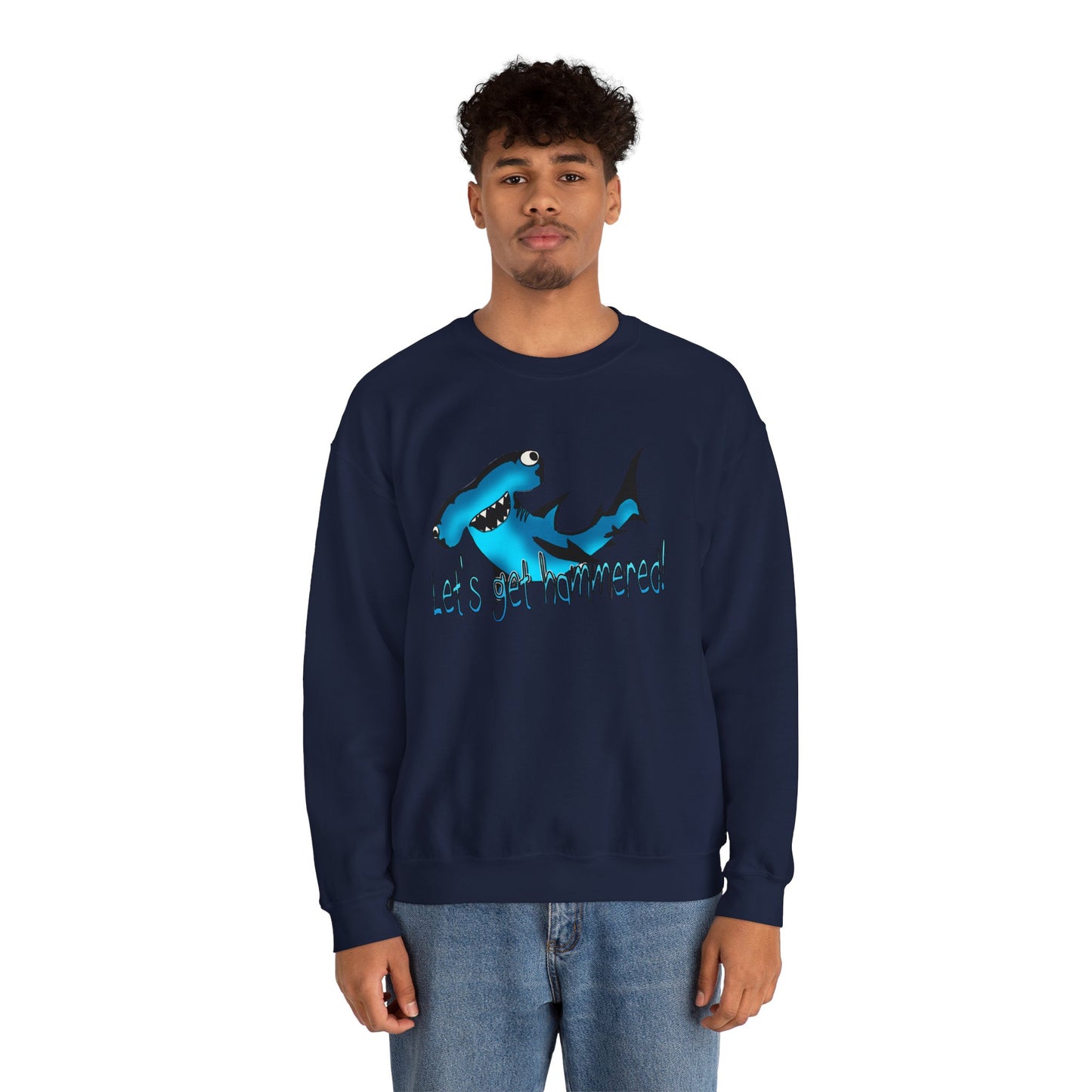 Harley Hammerhead Playful Shark Sweatshirt - 'Let's Get Hammered' Crewneck