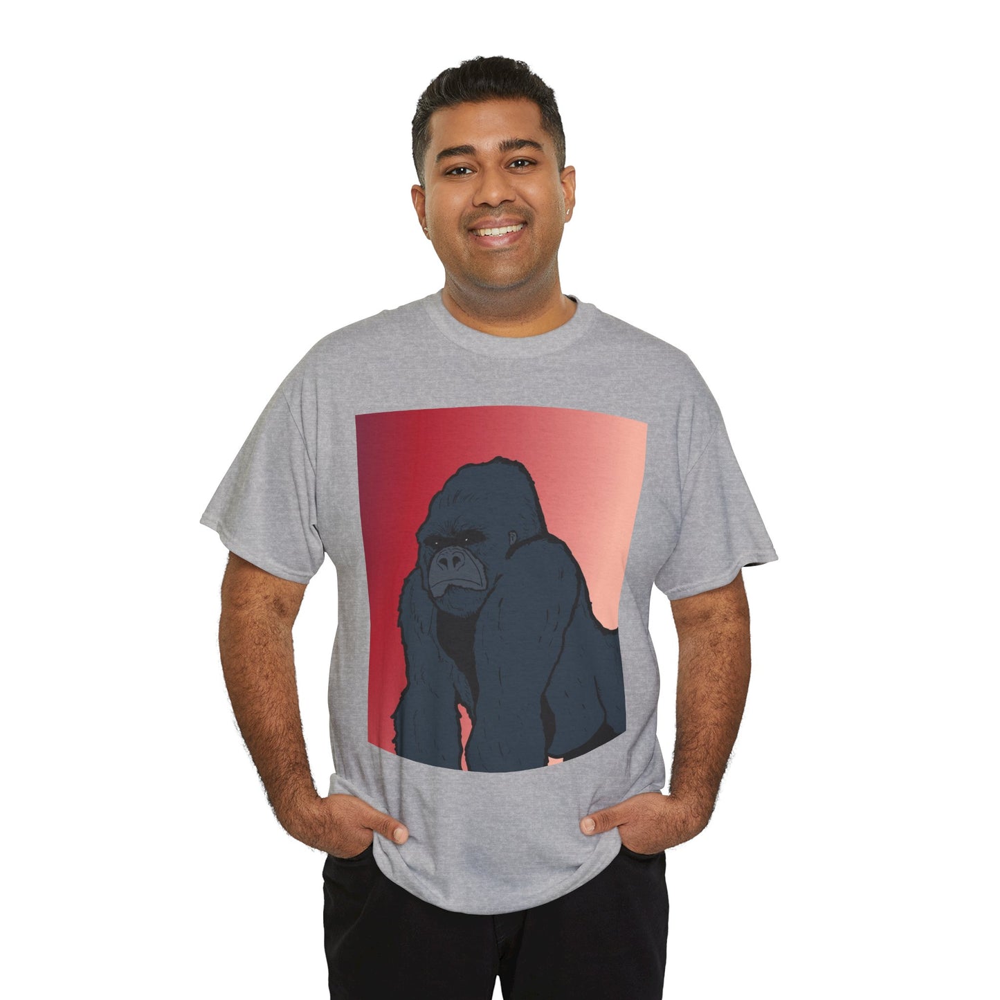 Gorilla Graphic Tee — Vintage Sunset Primate Illustration Shirt