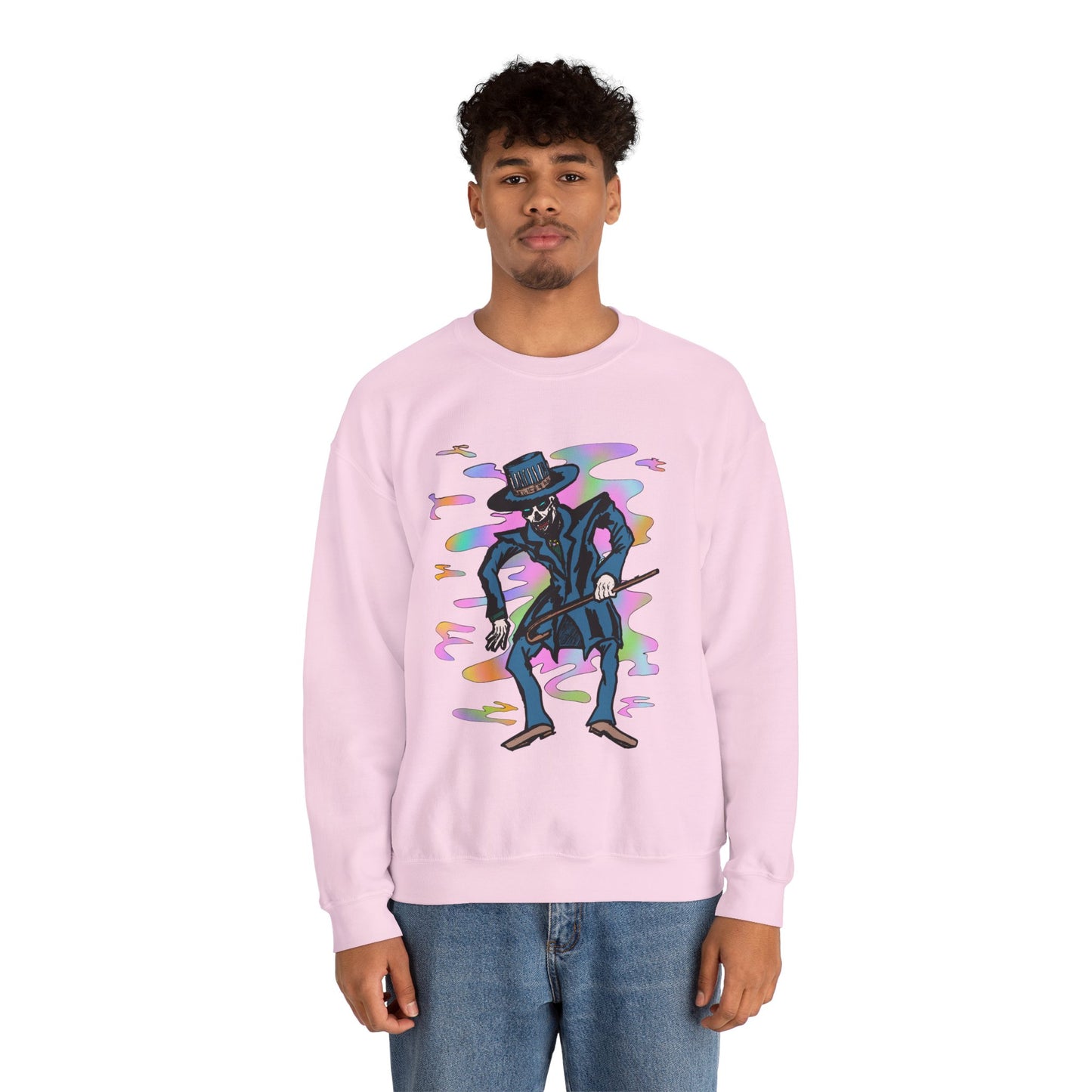 Vibrant Voodoo Graphic Crewneck Sweatshirt - Unisex Halloween Vibe