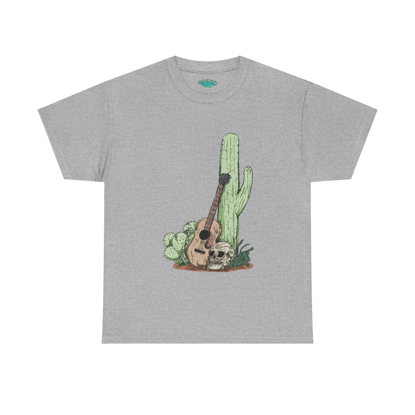 Desert Vibe Graphic Tee - Unisex Heavy Cotton Shirt, Boho Cactus Shirt, Guitar Lover's Gift, Summer Top, Music T-Shirt