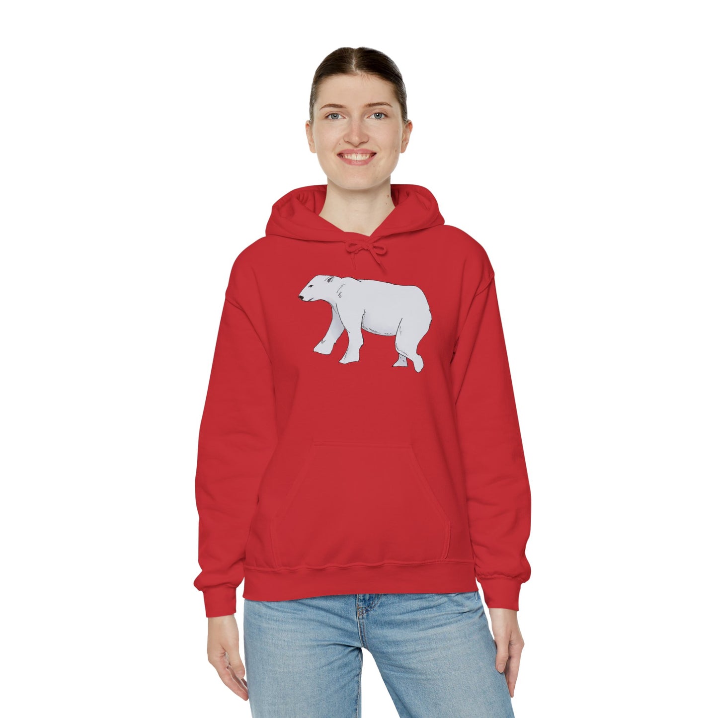 Cozy Polar Bear Hoodie - Warm Winter Fashion, Unisex Sweatshirt, Gift for Animal Lovers, Perfect for Cold Days, Cute Outdoor Wear