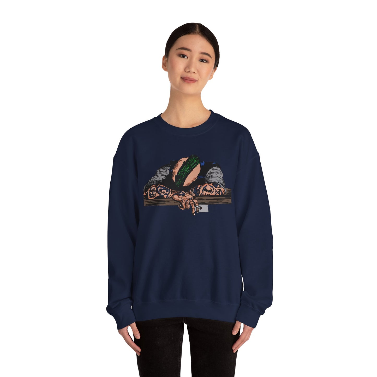 Punk and Done Artistic Unisex Crewneck Sweatshirt - Cozy Vibes