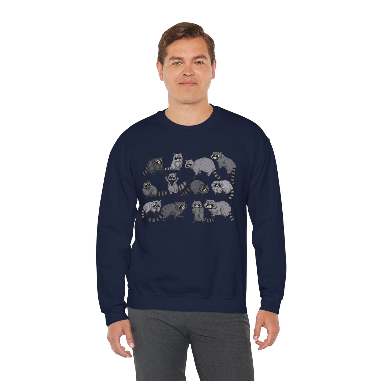 Playful Raccoon Crewneck Sweatshirt - Unisex Heavy Blend
