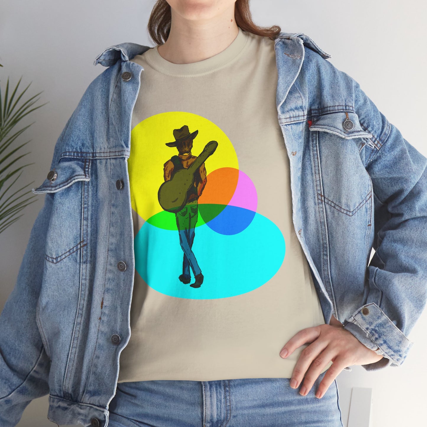 Cowboy Guitar Tee — Colorful Music T‑Shirt