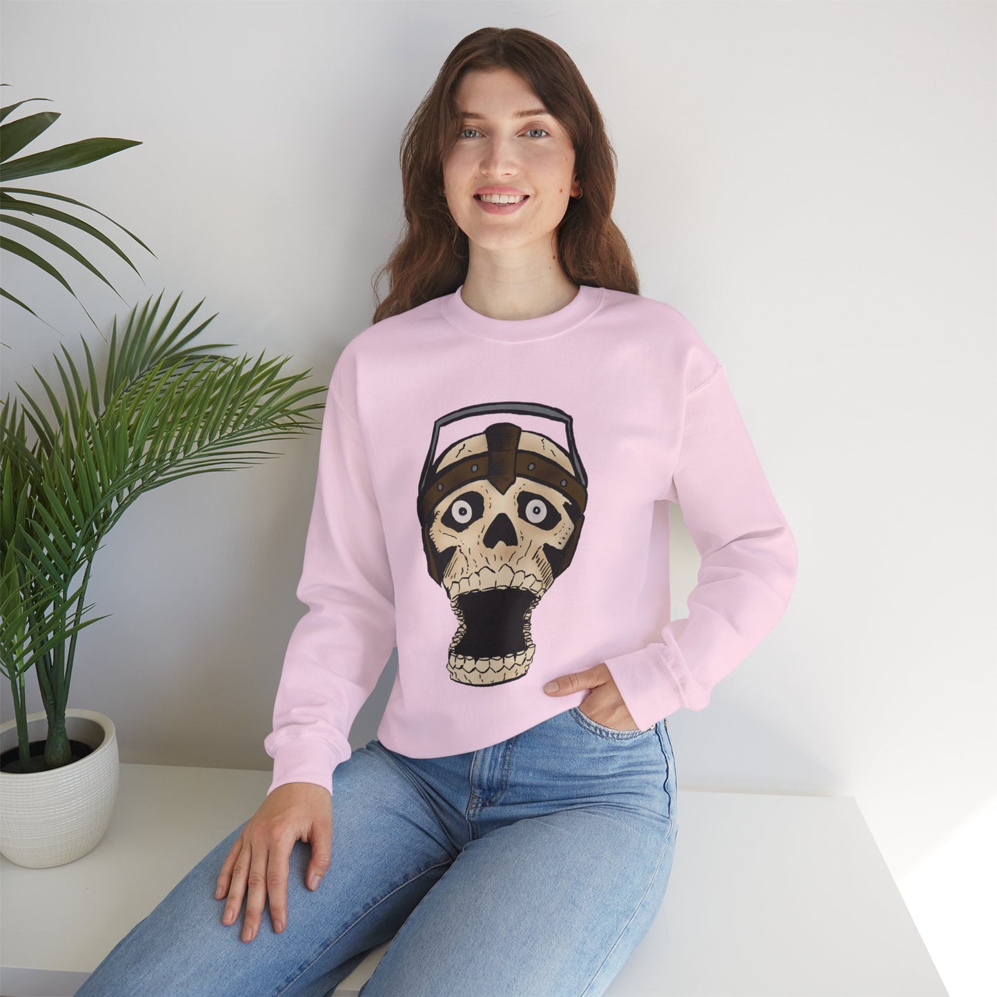 Screaming Skull Graphic Crewneck Sweatshirt - Unisex Heavy Blend