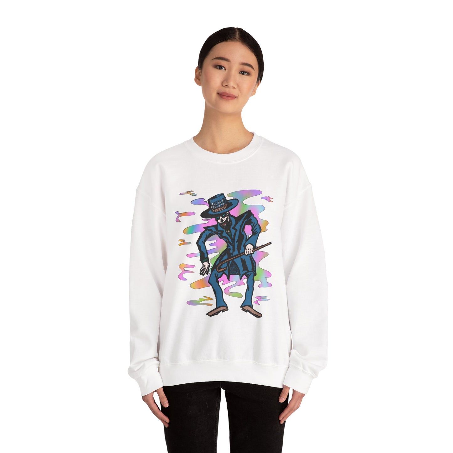 Vibrant Voodoo Graphic Crewneck Sweatshirt - Unisex Halloween Vibe