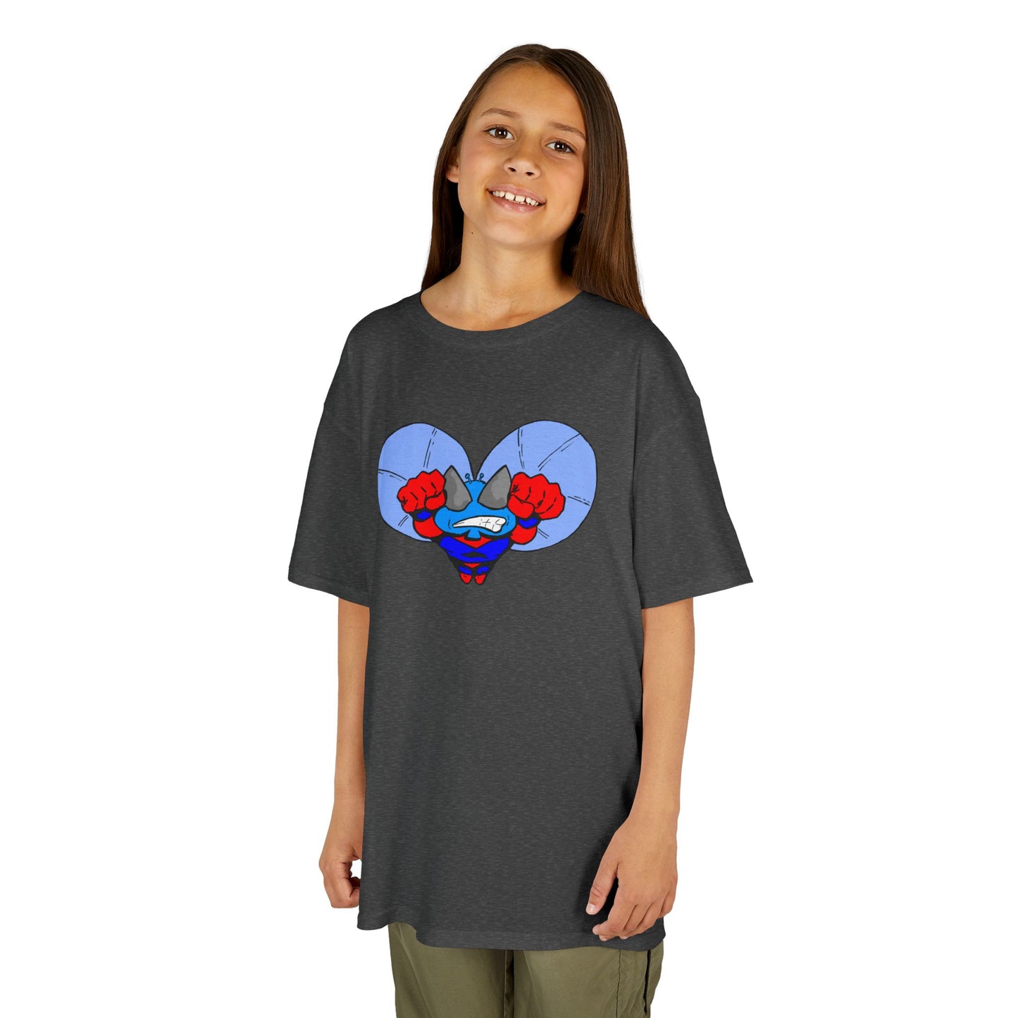 Astro-Fly Kids Superhero T‑Shirt — Cute Blue Hero Design