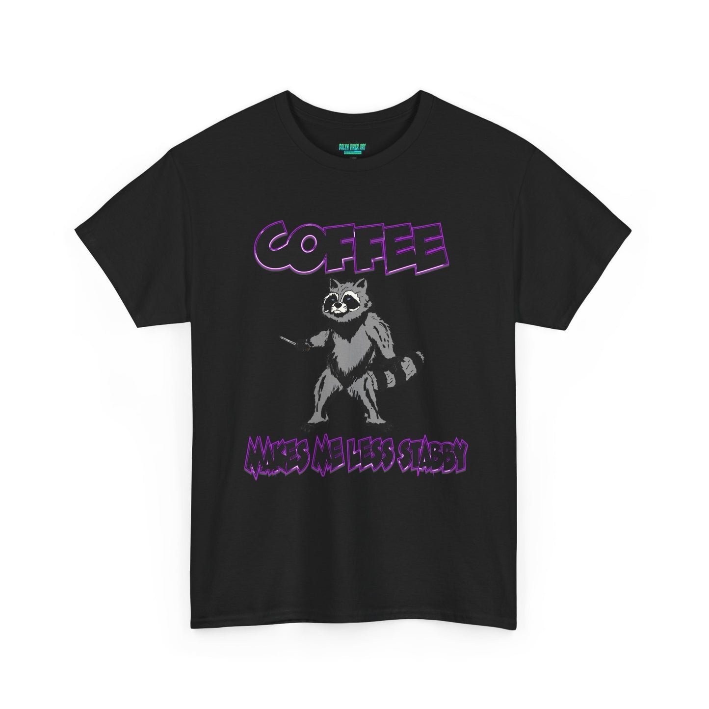 Funny Coffee Raccoon Unisex Heavy Cotton Tee