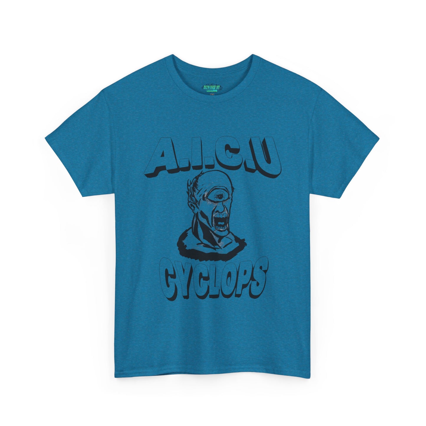 Graphic Unisex Tee - Fake AICU University Cyclops Mascot Mythology Shirt