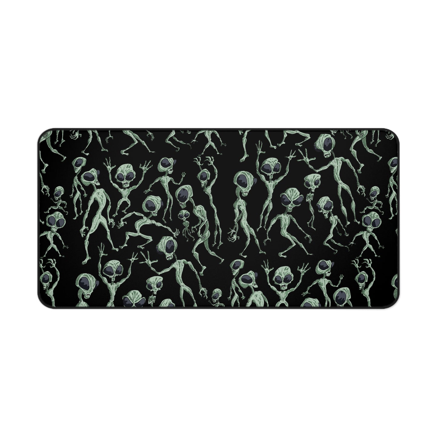 Alien Dance Party Desk Mat - Quirky Office Decor for Sci-Fi Lovers, Unique Gift for Gamers, Cool Workspace Accessories, Alien Print Desk Pad