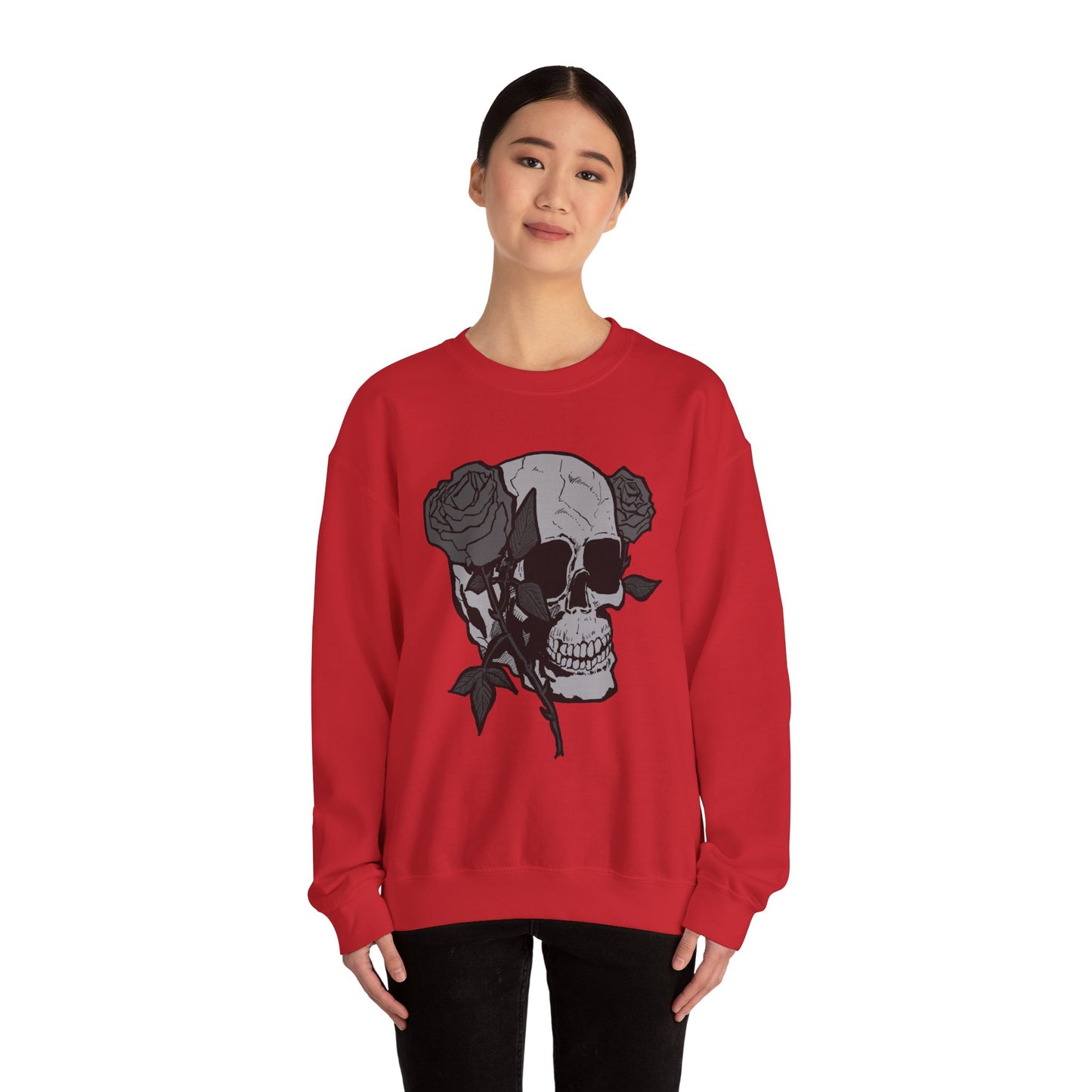 Skull and Roses Crewneck Sweatshirt - Unisex Heavy Blend™