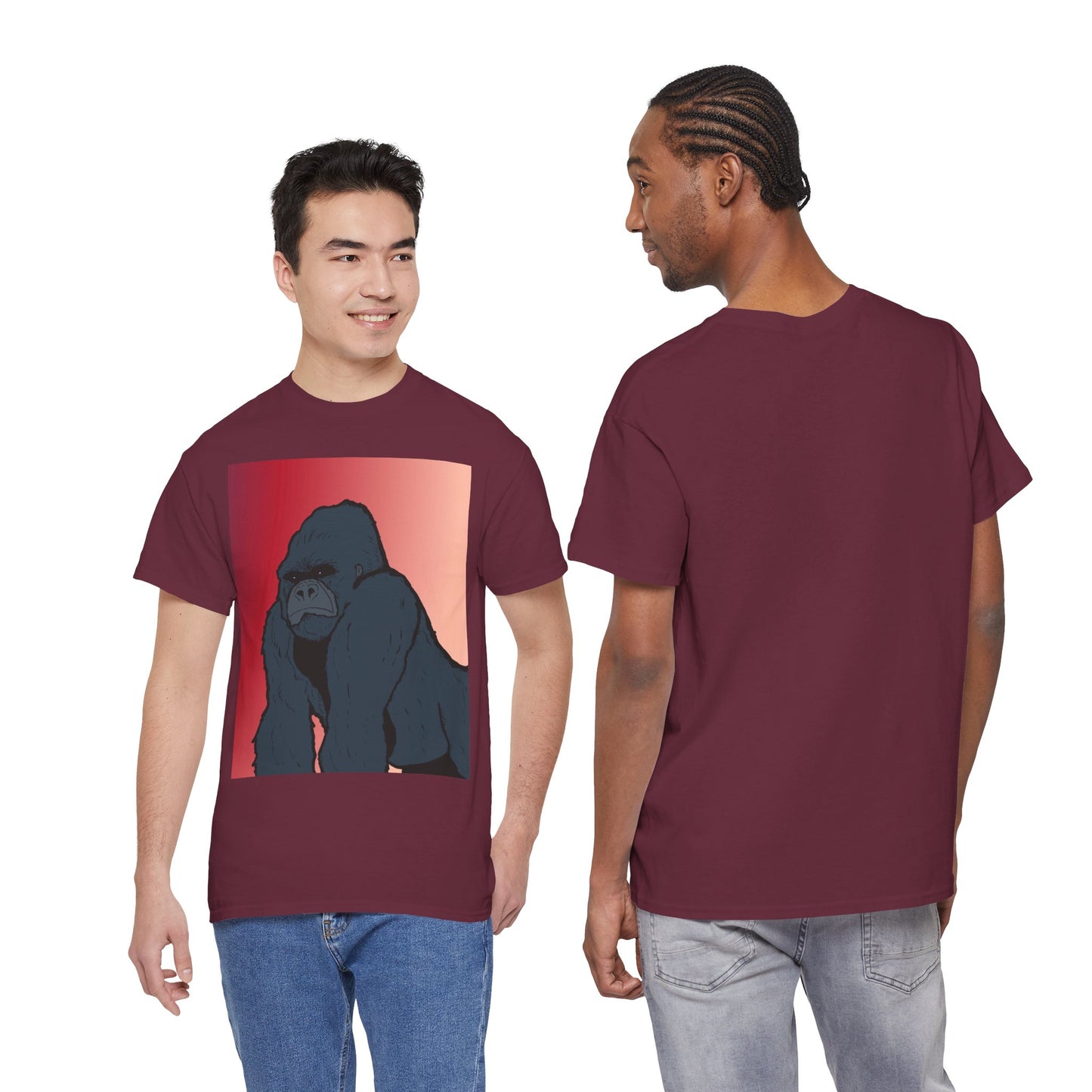 Gorilla Graphic Tee — Vintage Sunset Primate Illustration Shirt