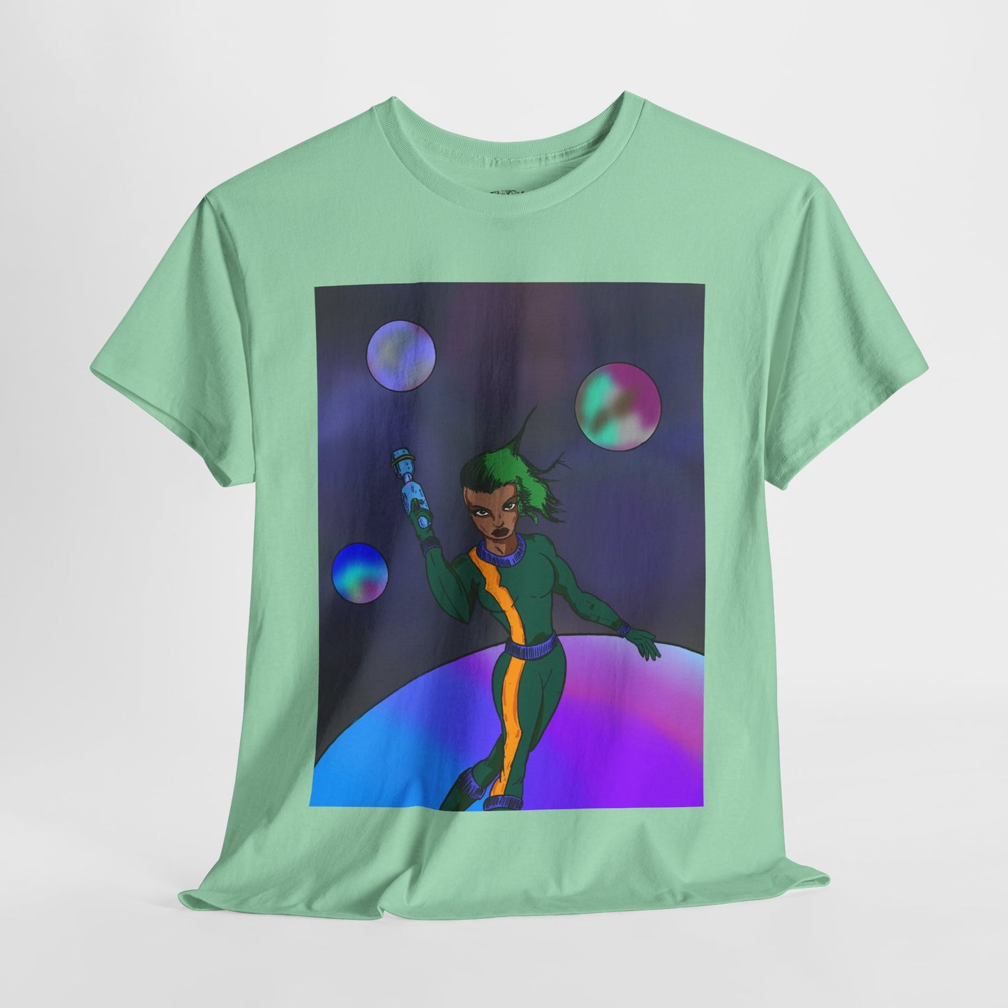 Cosmic Hero Vibe Tee - Unisex Heavy Cotton Tee, Space Art Shirt, Retro Sci-Fi T-Shirt, Gift for Space Lovers, Unique Graphic Tee