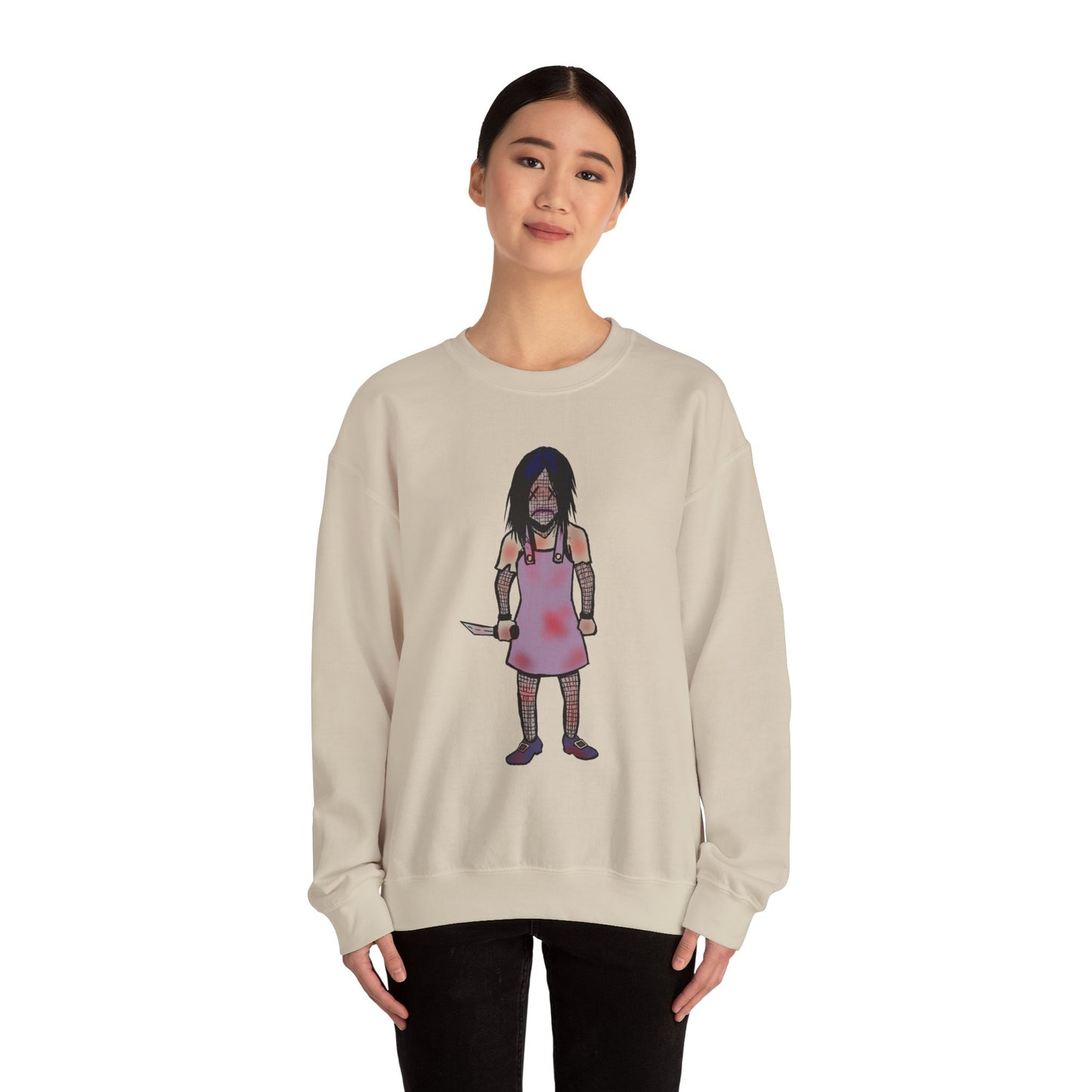 Evil Doll Edgy Graphic Sweatshirt for Unique Style