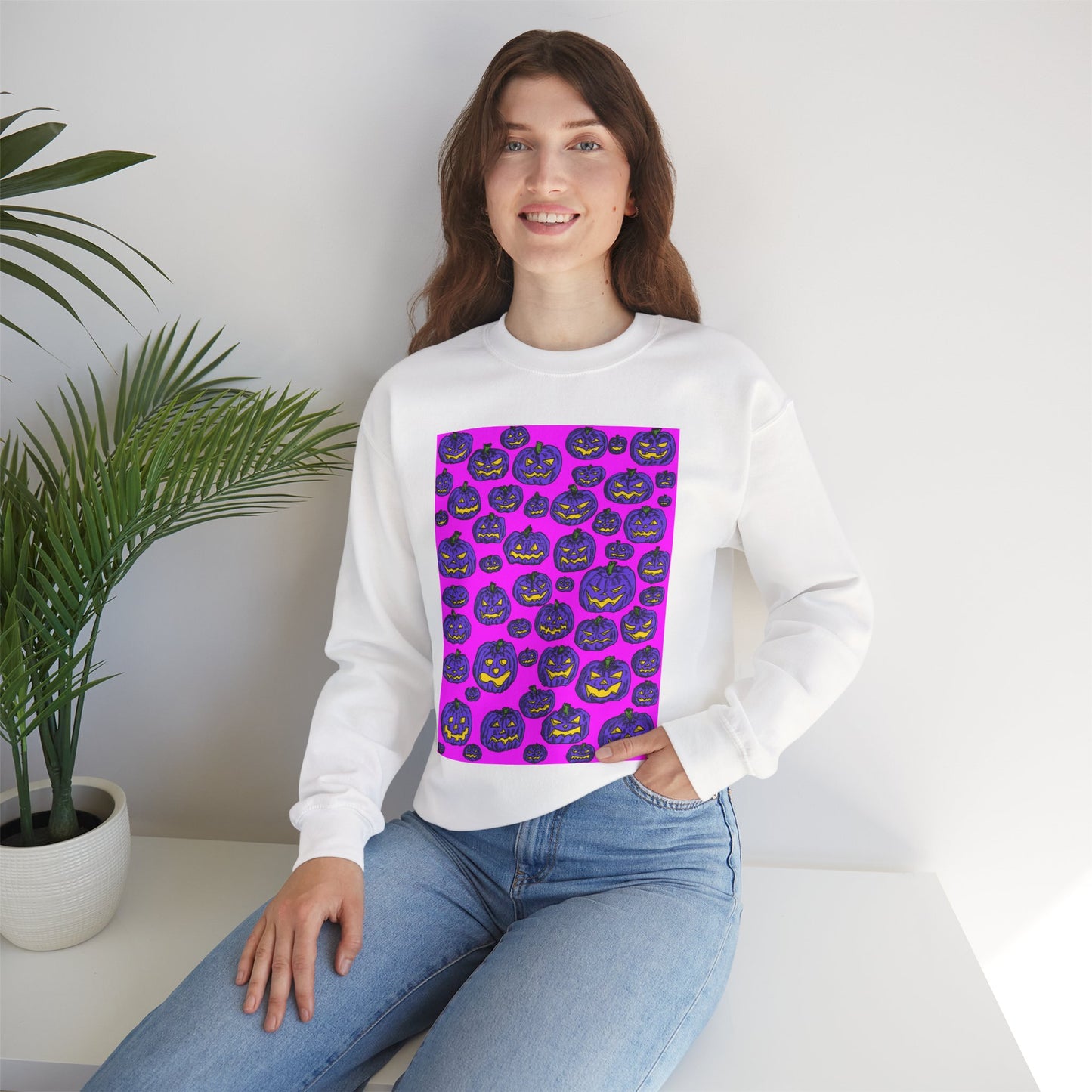 Halloween Pumpkin Crewneck Sweatshirt