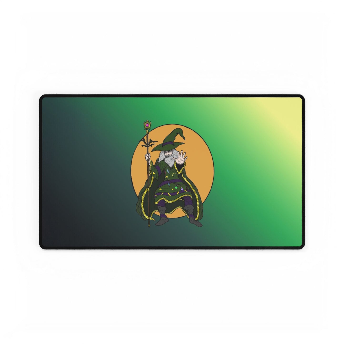 Wizard Desk Mat – Green Moon Gaming & Office Mouse Pad or Card Playing Mat