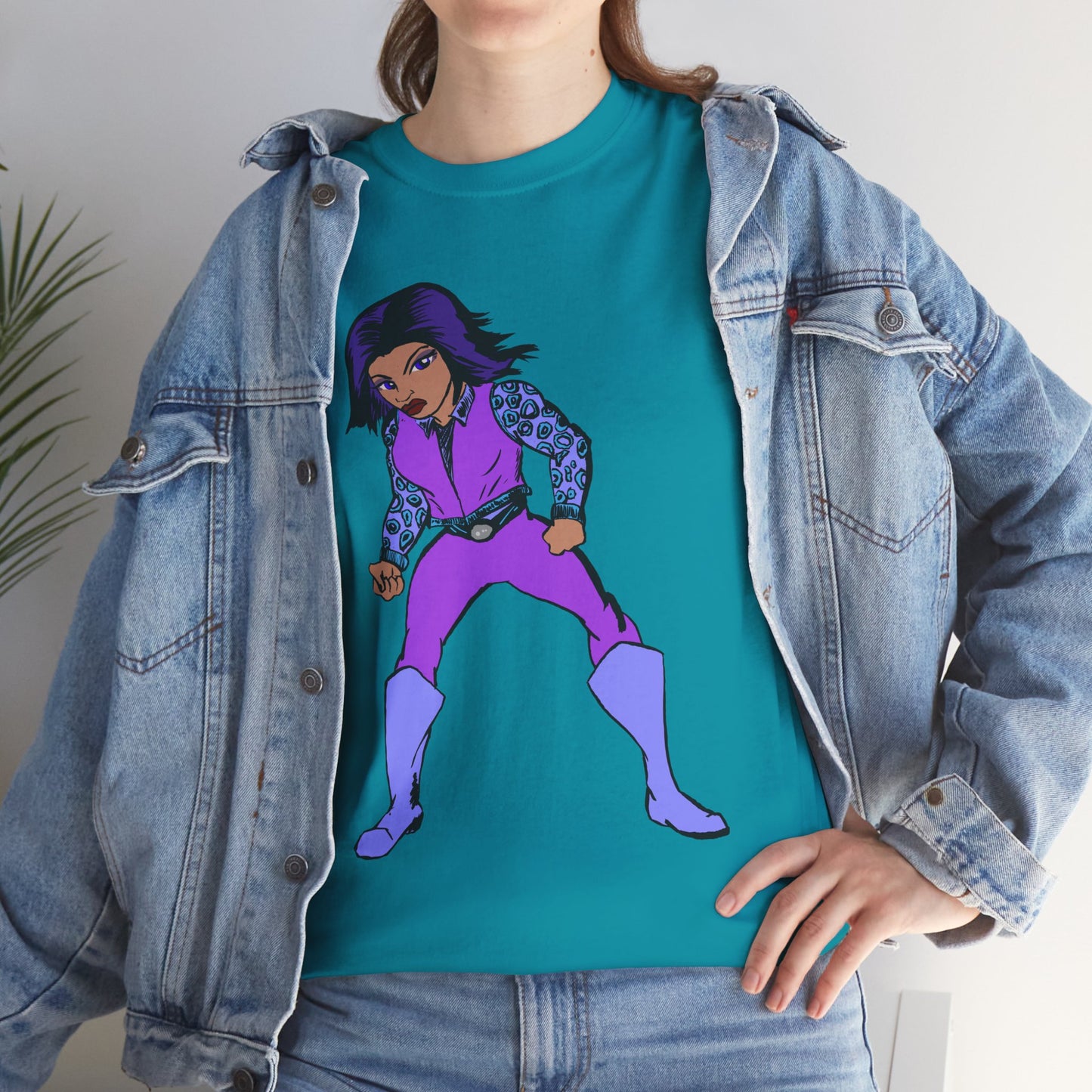 Retro Cartoon Hero Woman Character Unisex Heavy Cotton Tee, Vintage Graphic Tee, Fun T-Shirt, Gift for Fans, Casual Wear, Everyday Tee