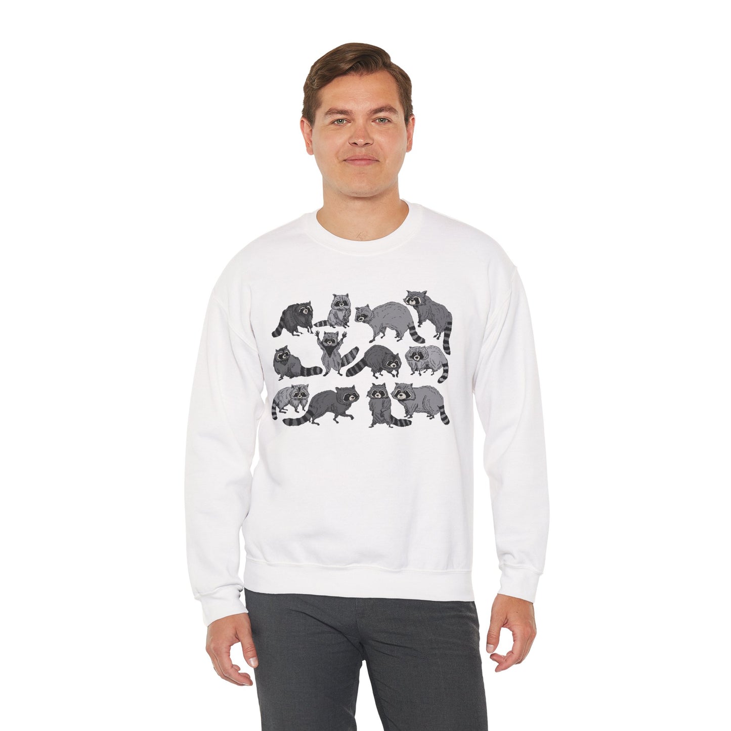 Playful Raccoon Crewneck Sweatshirt - Unisex Heavy Blend