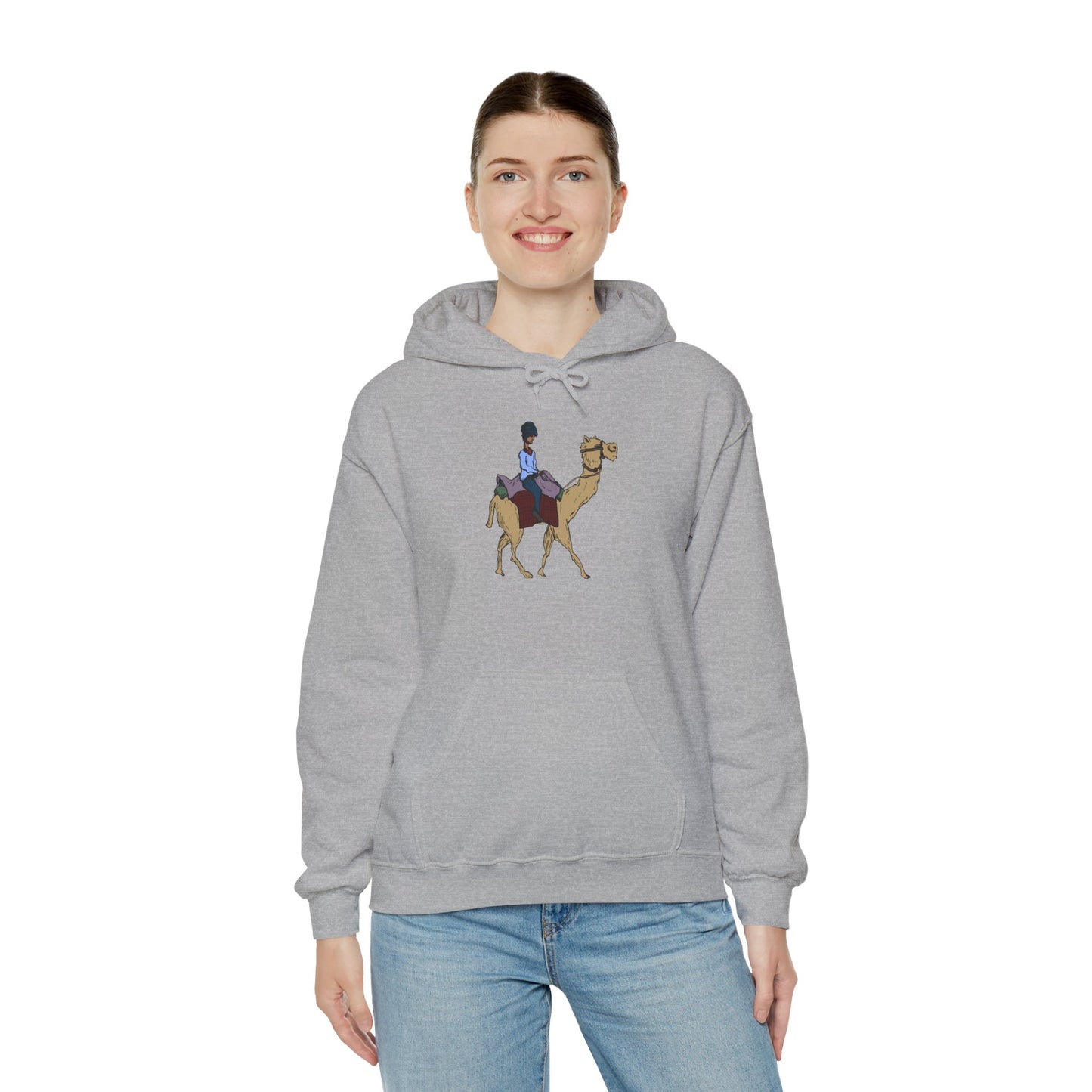 Camel Ride Hoodie, Cozy Unisex Pullover Sweatshirt, Fun Animal Lover Gift, Perfect for Travel & Adventure Enthusiasts