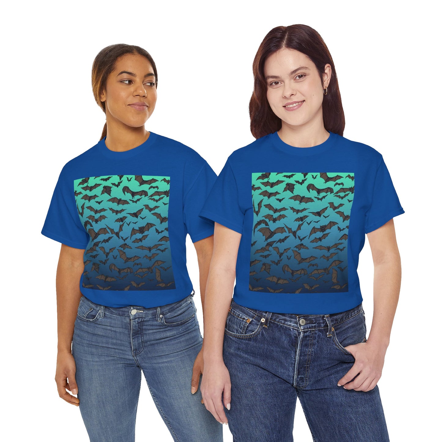 Bat Swarm Graphic Tee — Gradient Night Flight T-Shirt