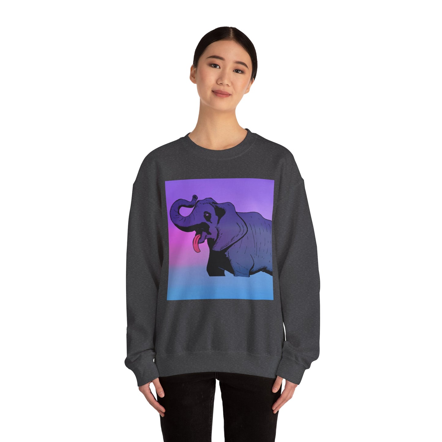 Elephant Art Unisex Crewneck Sweatshirt – Vibrant and Cozy Statement Piece