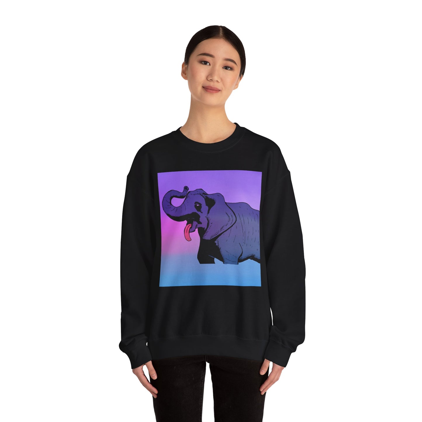 Elephant Art Unisex Crewneck Sweatshirt – Vibrant and Cozy Statement Piece