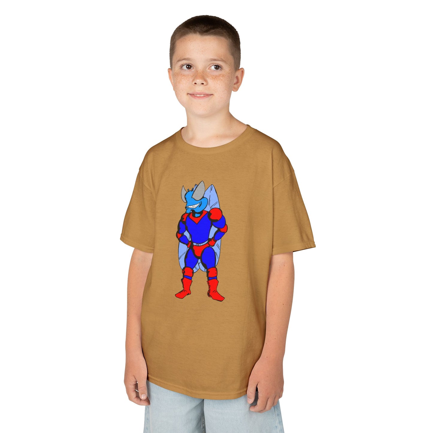 Astro-Fly Kids Superhero T-Shirt — Cute Red & Blue Winged Hero Tee for Boys & Girls