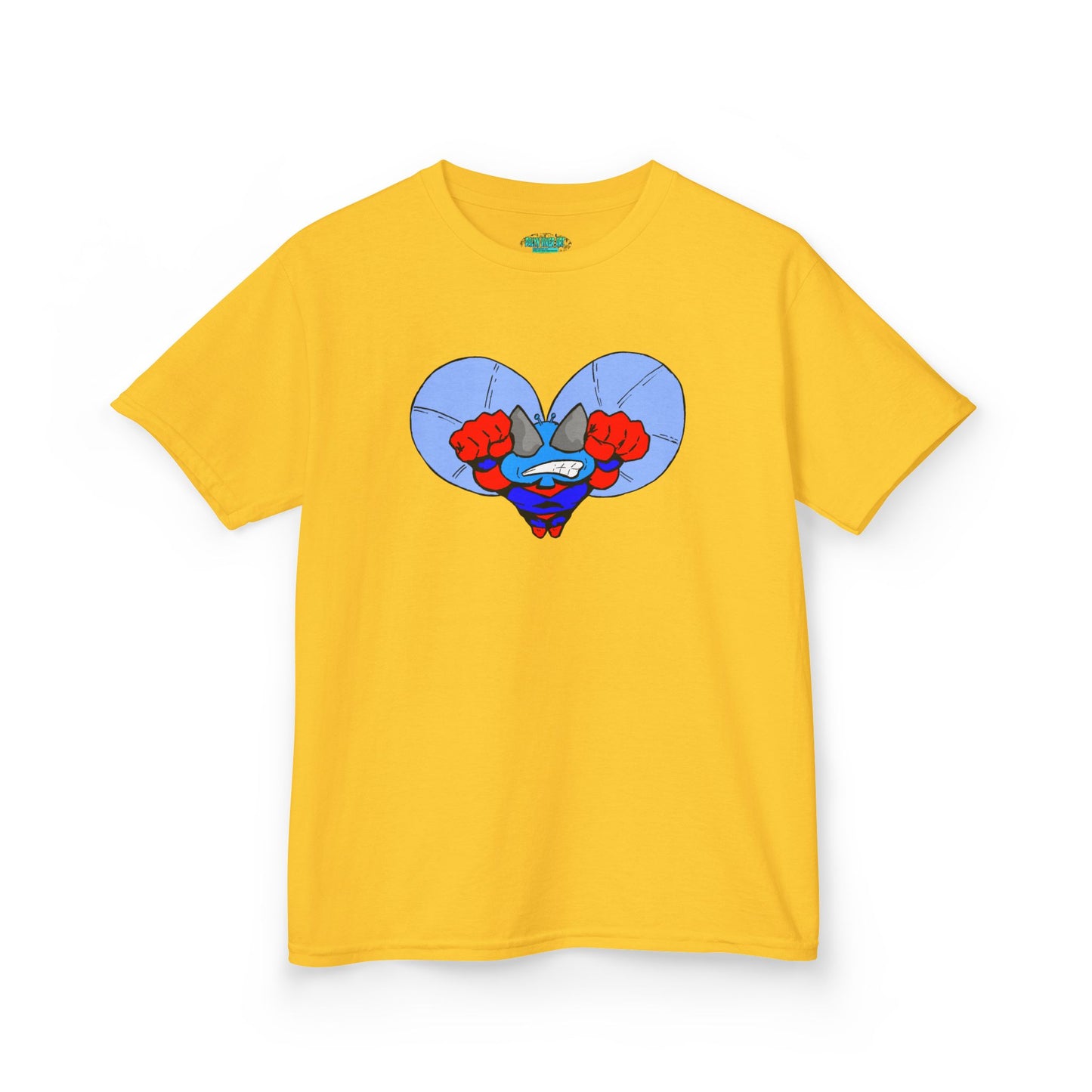 Astro-Fly Kids Superhero T‑Shirt — Cute Blue Hero Design