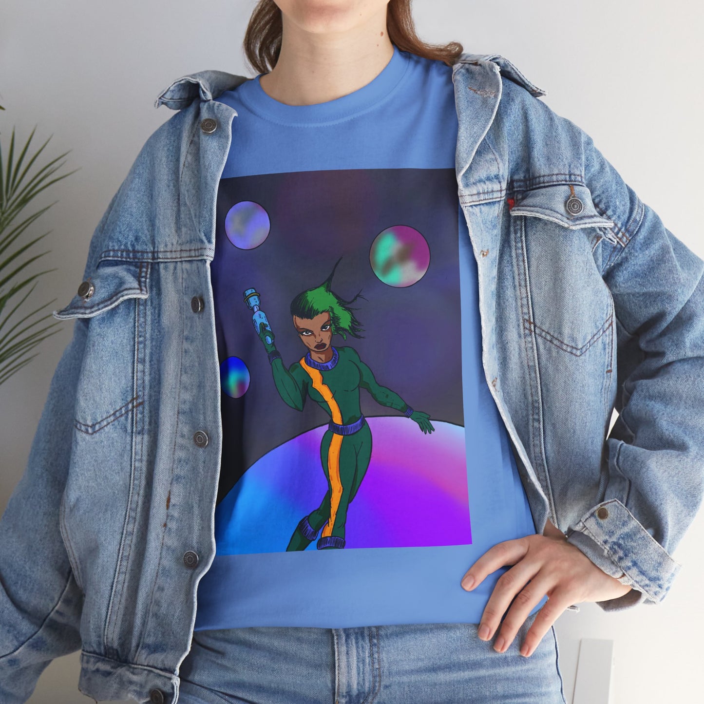 Cosmic Hero Vibe Tee - Unisex Heavy Cotton Tee, Space Art Shirt, Retro Sci-Fi T-Shirt, Gift for Space Lovers, Unique Graphic Tee