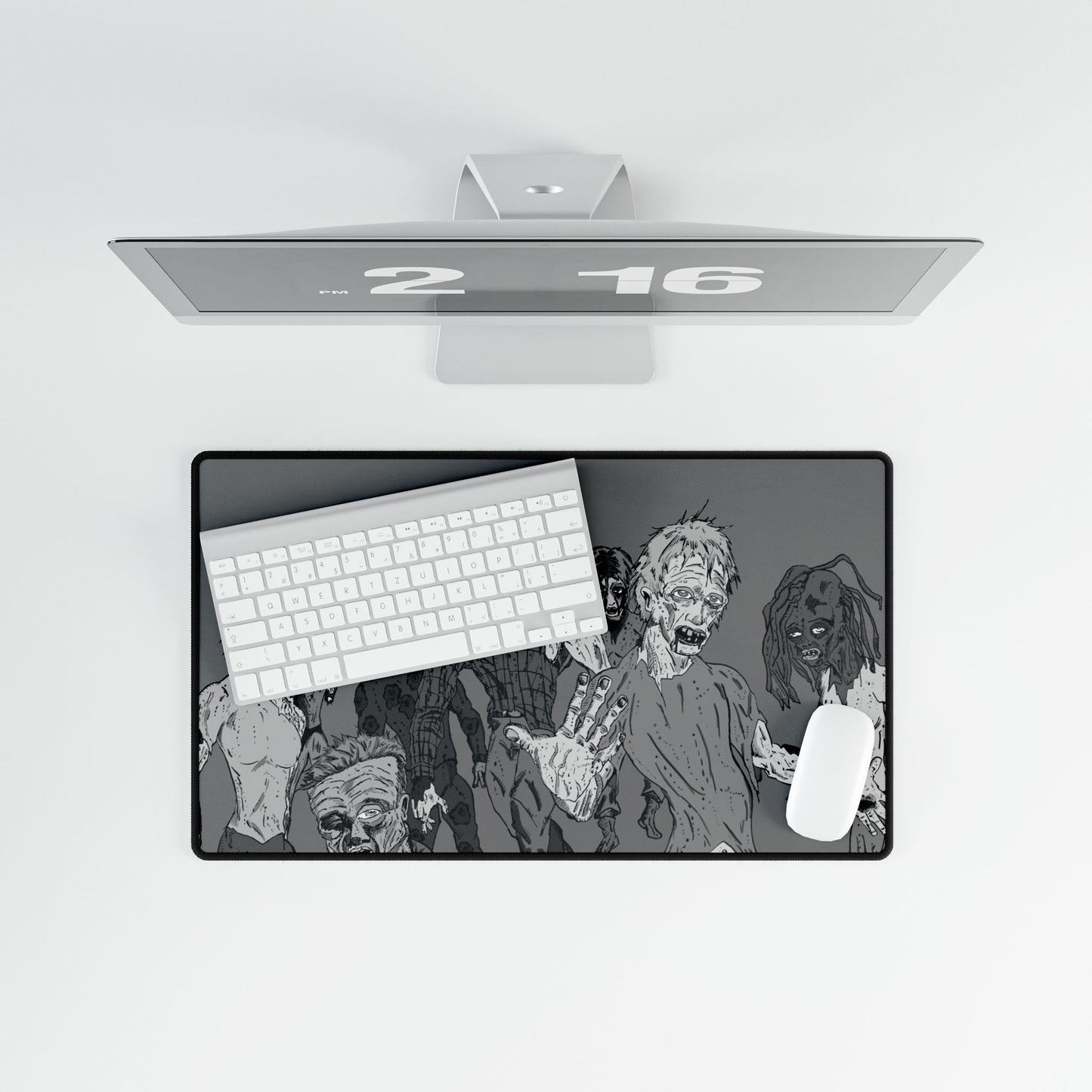 Zombie Horde Desk Mat — Large Gaming/Office Desk Pad and Card Playing Mat with Creepy Graphic