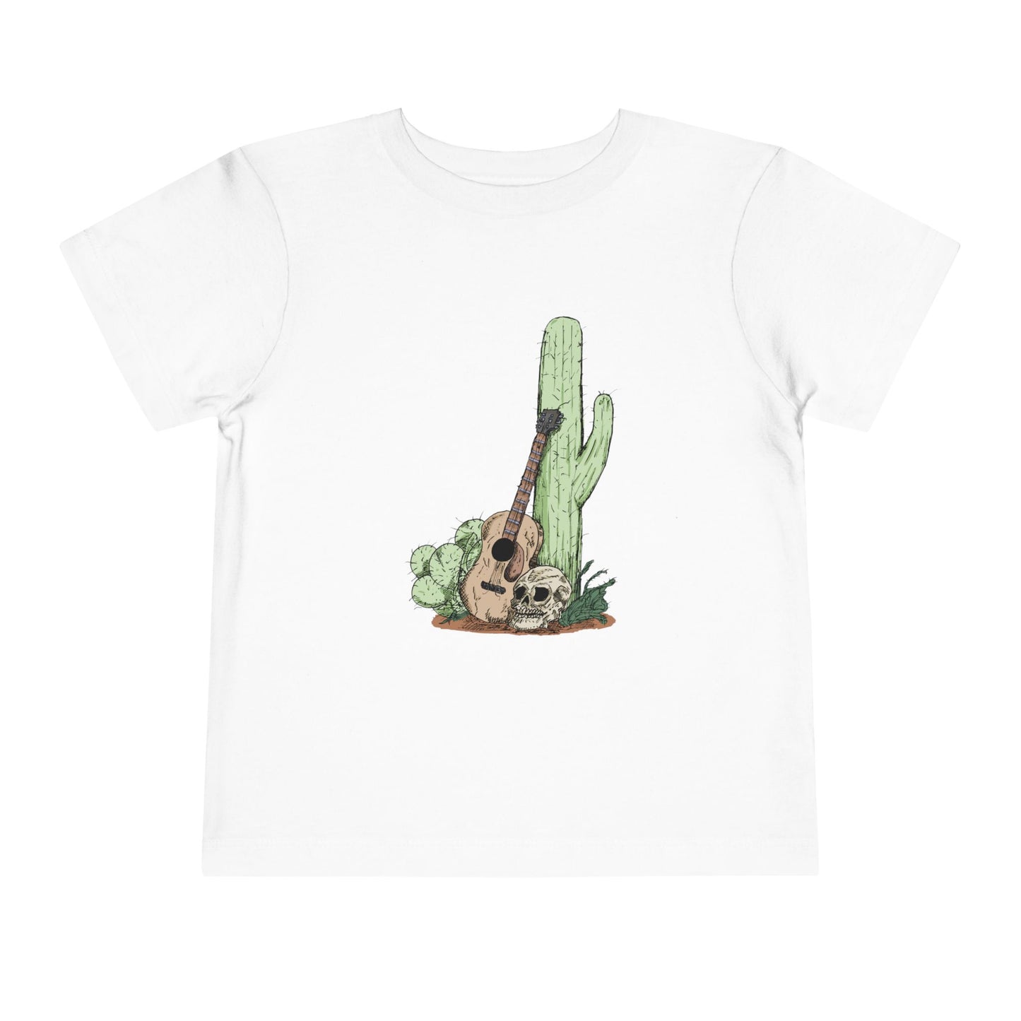 Toddler Tee — Desert Cactus with Guitar Graphic
