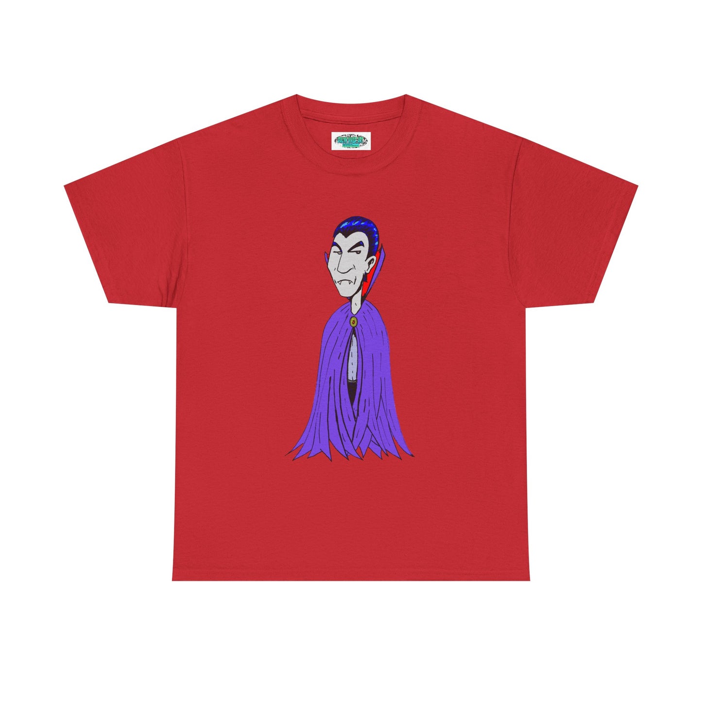 Vampire Cartoon Tee - Cute Purple Cloak Dracula Graphic T-Shirt