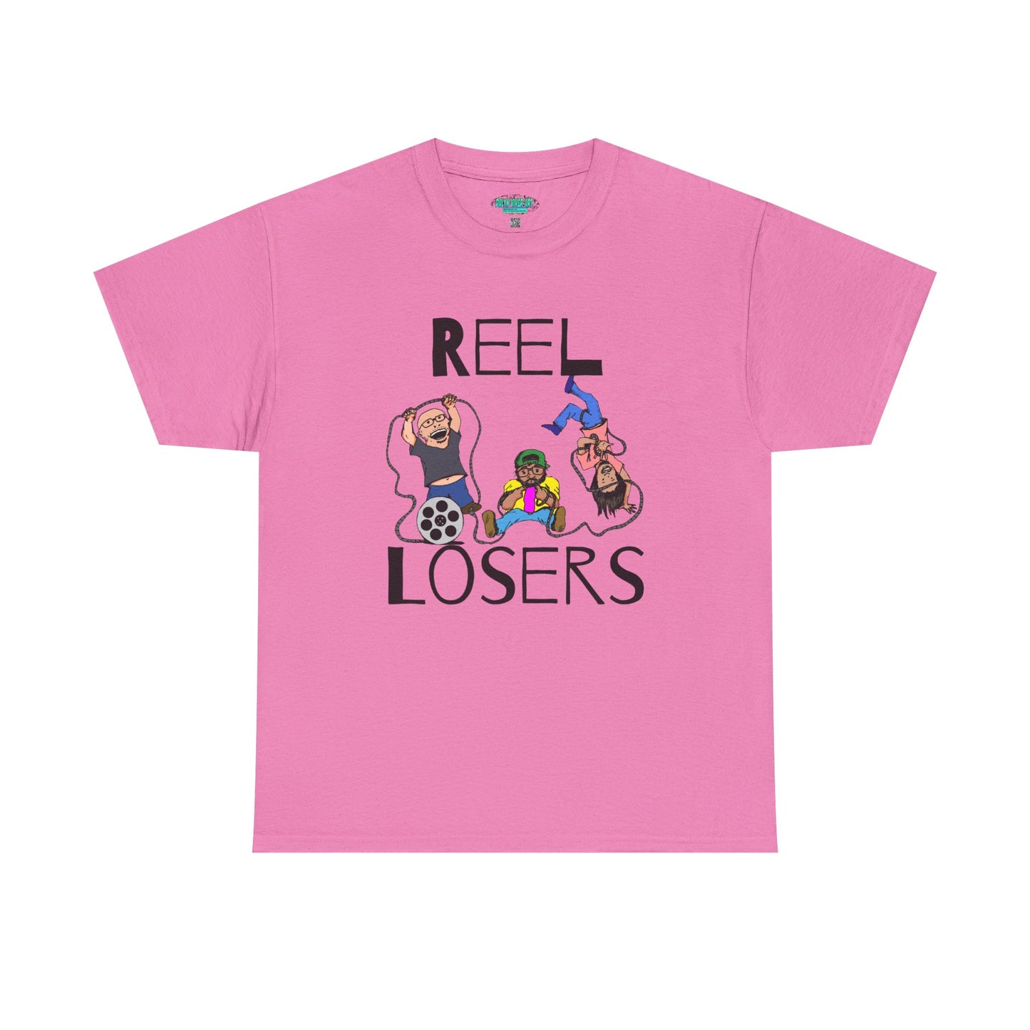 Reel Losers Podcast Unisex Heavy Cotton Tee, Funny Graphic Shirt, Casual Everyday Wear, Gift for Movie Lovers, Humor T-Shirt