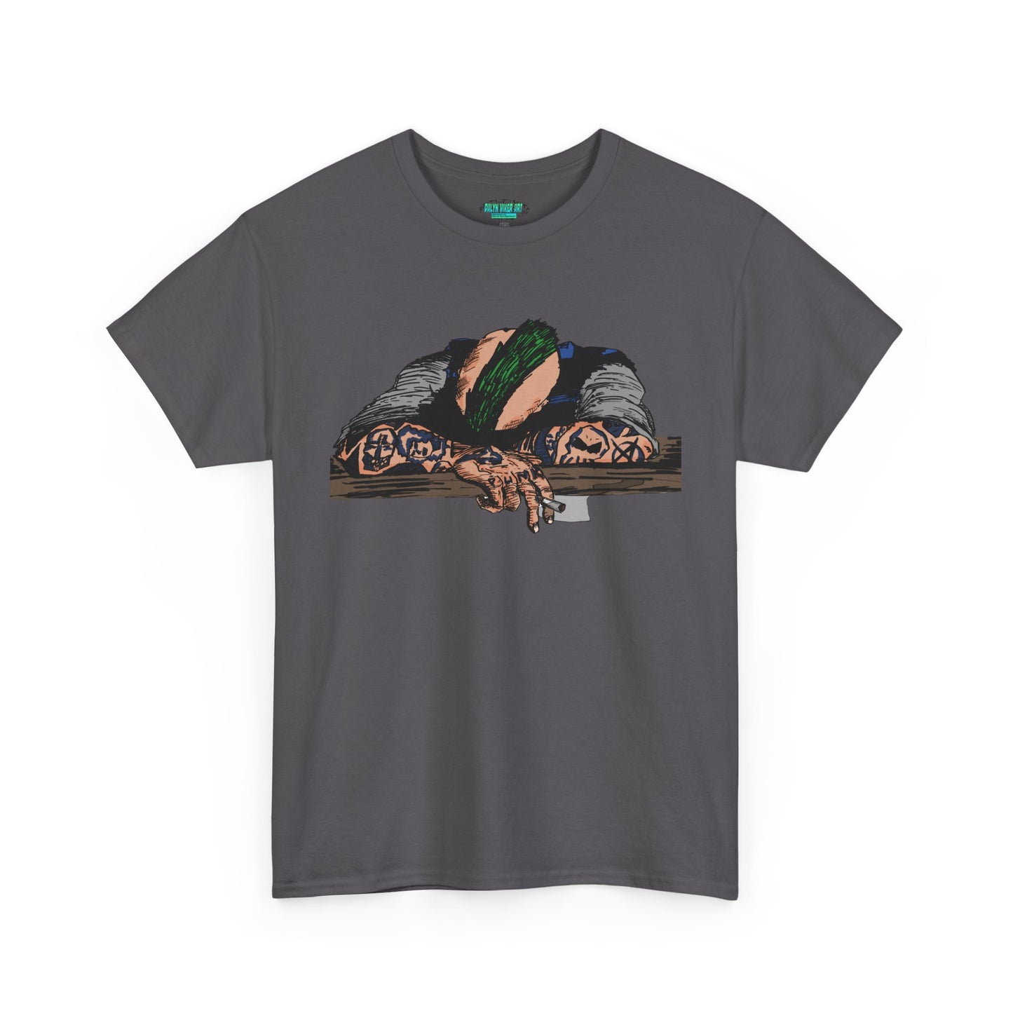 Punk and Done Stylish Unisex Heavy Cotton Tee with Artistic Print, Casual Tee, Graphic T-Shirt, Gift for Art Lovers, Everyday Wear, Unique Art Apparel