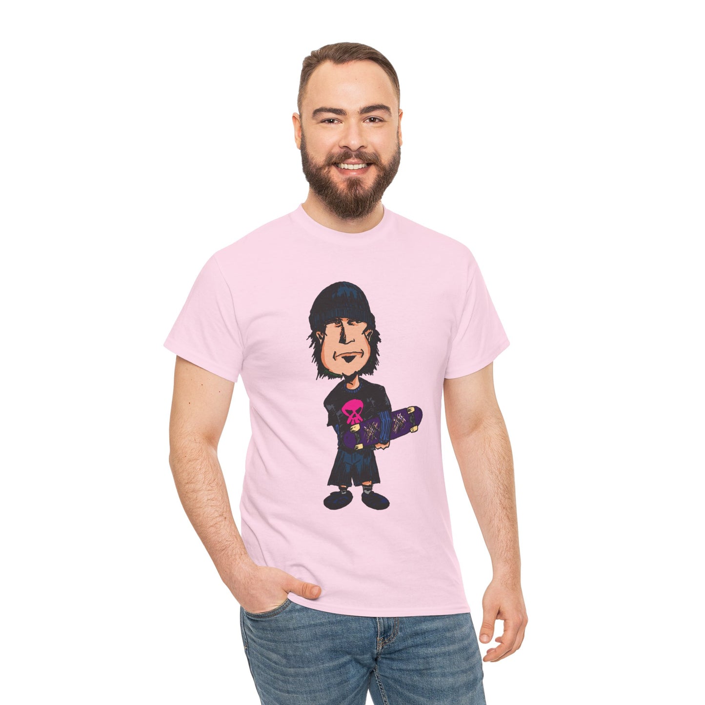 Rude Skater Dude - Skate Punk - Skater Kid Cartoon T‑Shirt — Cute Skateboarder Graphic Tee