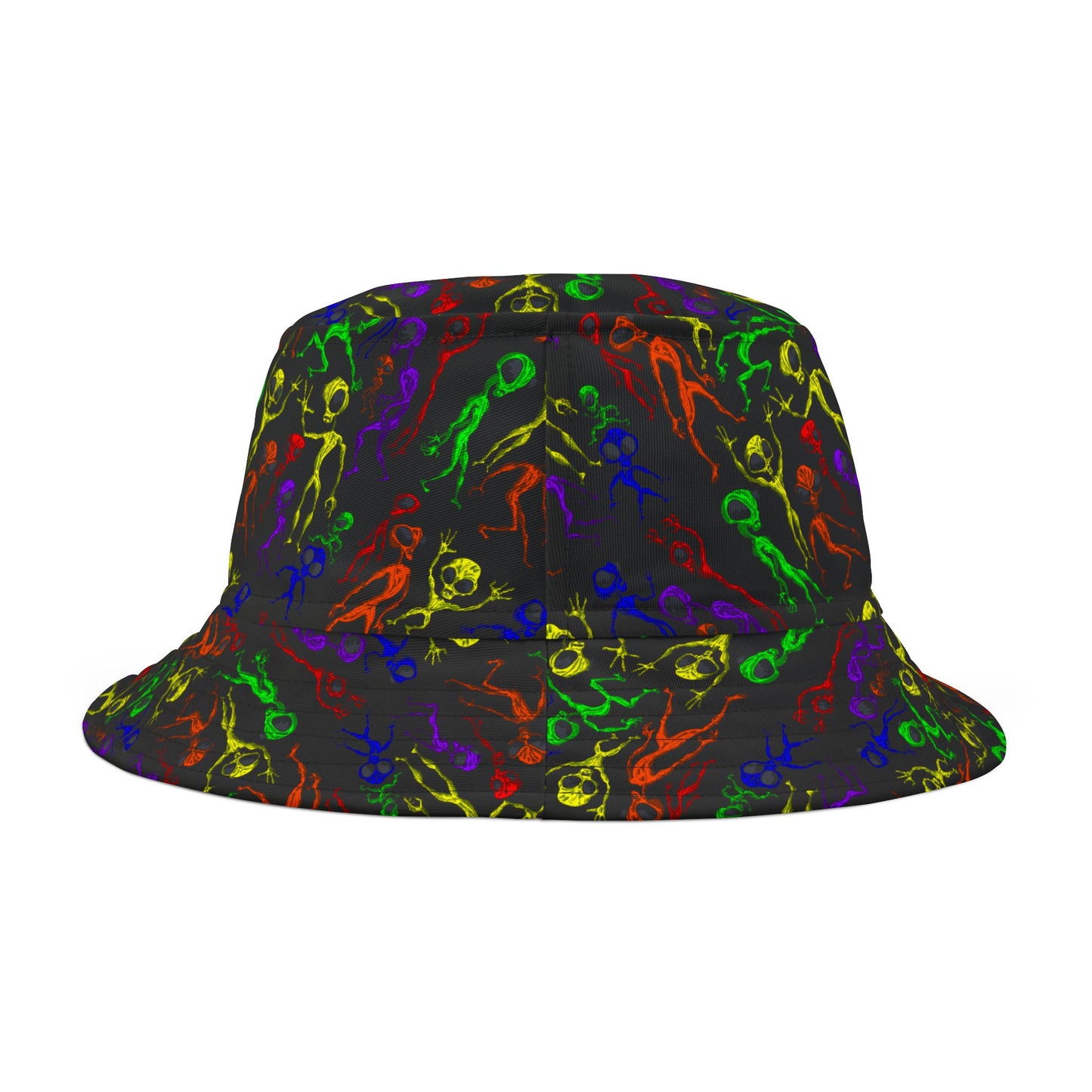 Vibrant Alien Dance Party Bucket Hat, Fun Festival Accessory, Colorful Summer Hat, Unisex Headwear, Outdoor Adventure Gear
